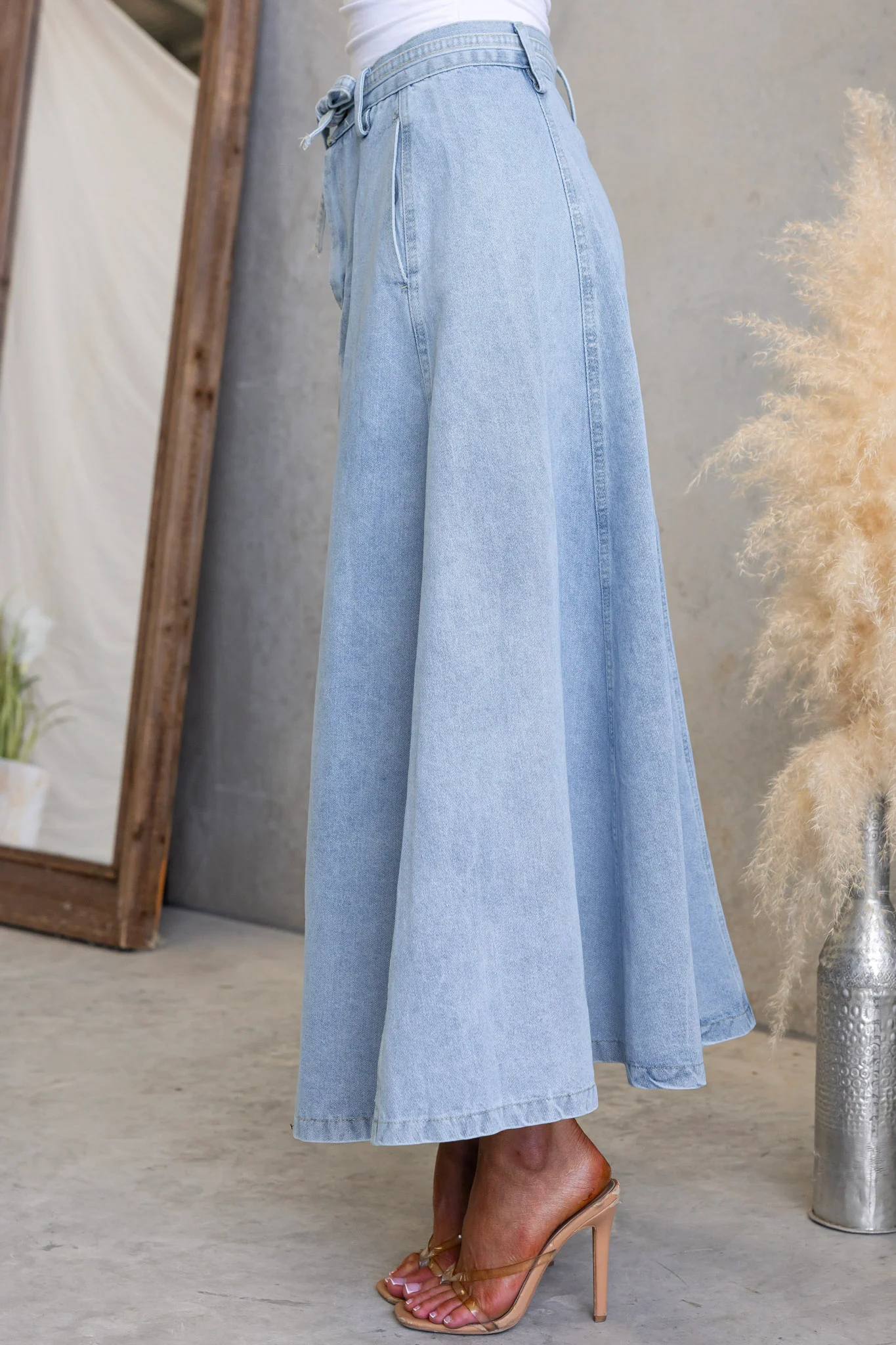 Faint Denim Maxi Skirt - Image 6