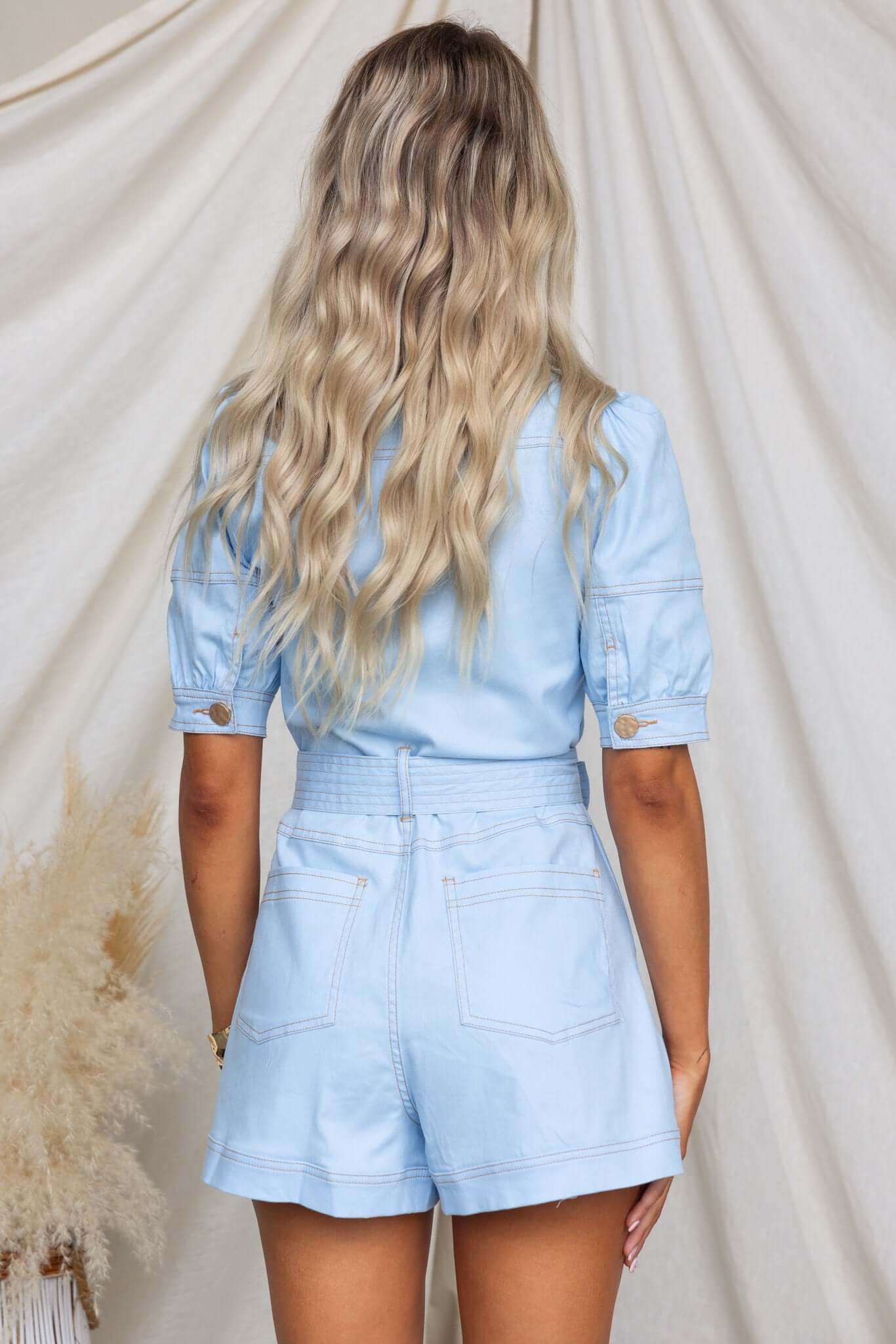 Jade Denim Playsuit - Image 5