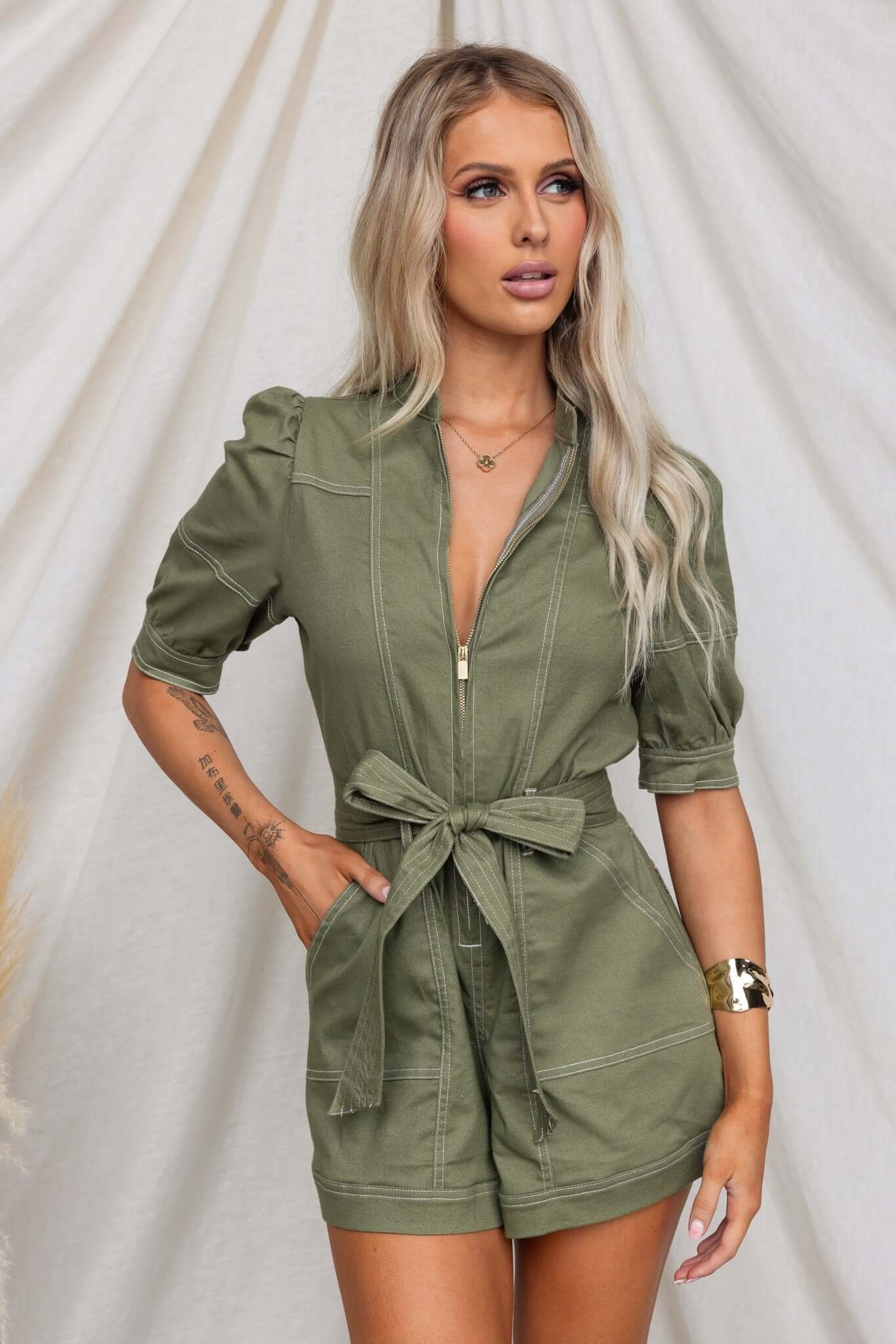 Jade Denim Playsuit - Image 3