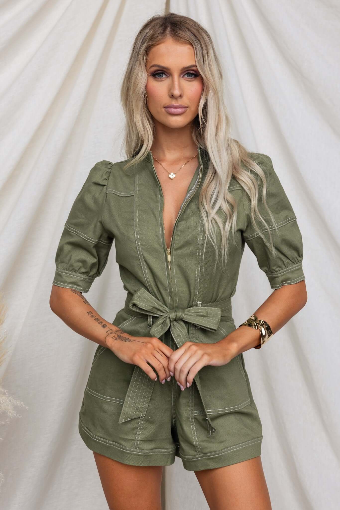 Jade Denim Playsuit - Image 4