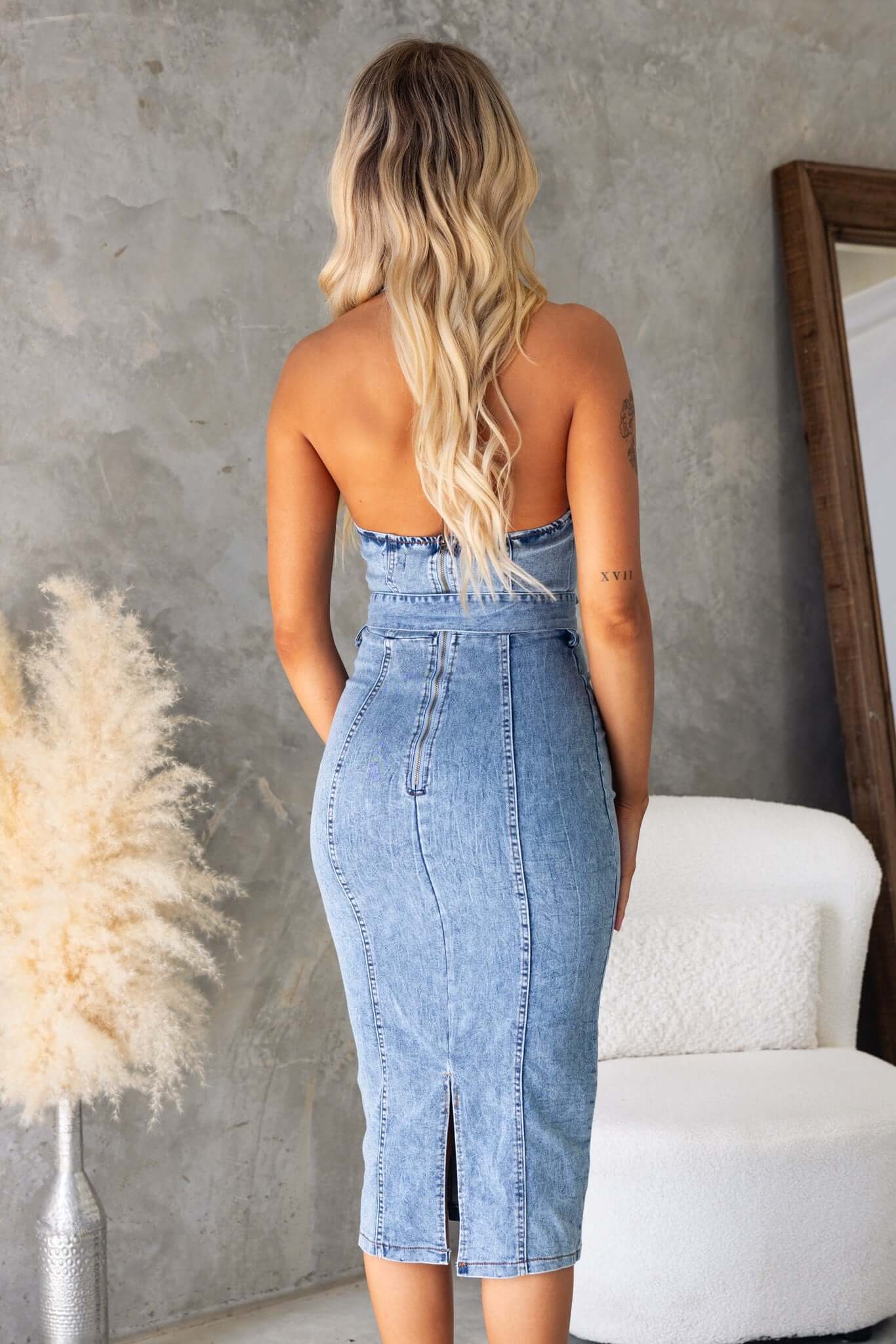 Kalyn Denim Midi Dress - Image 6