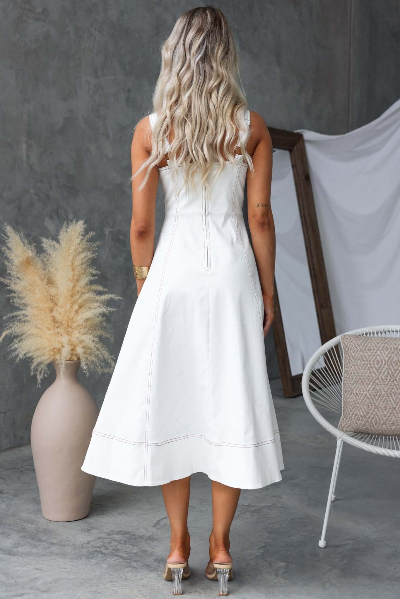 Karta Denim Midi Dress - Image 7