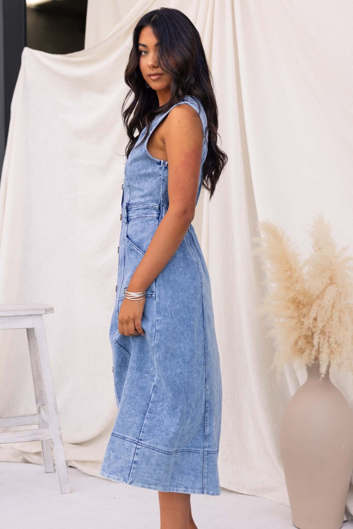 Kerrie Denim Midi Dress - Image 4