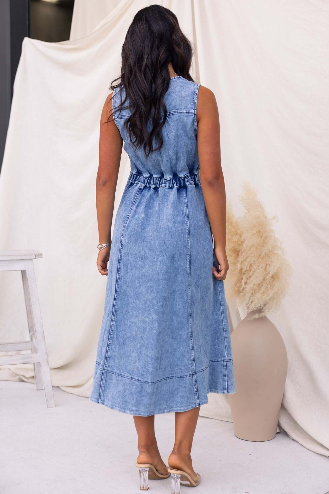 Kerrie Denim Midi Dress - Image 5