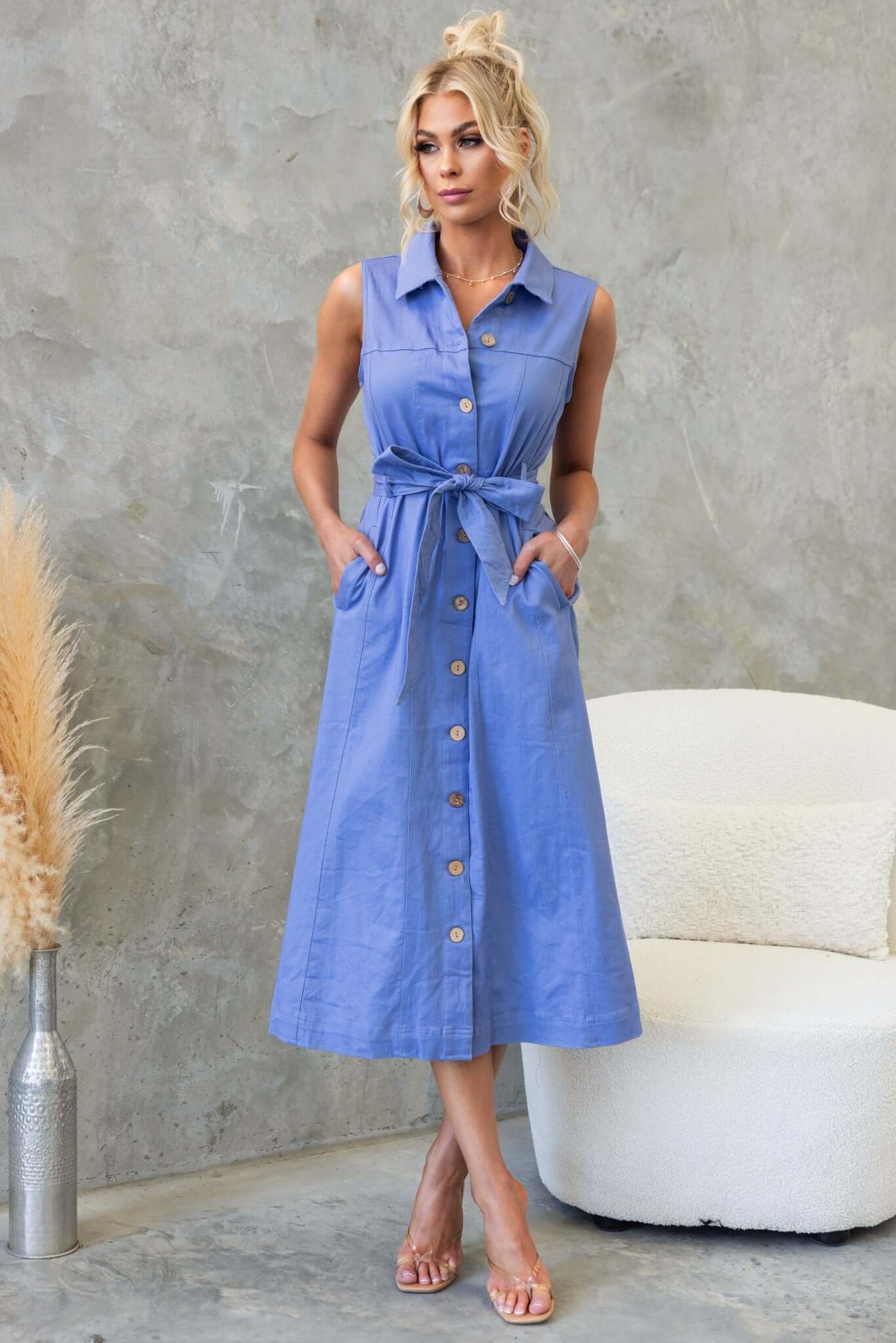 Kinston Denim Midi Dress - Image 3