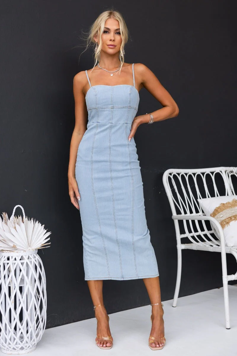 Lawsie Denim Midi Dress - Image 3