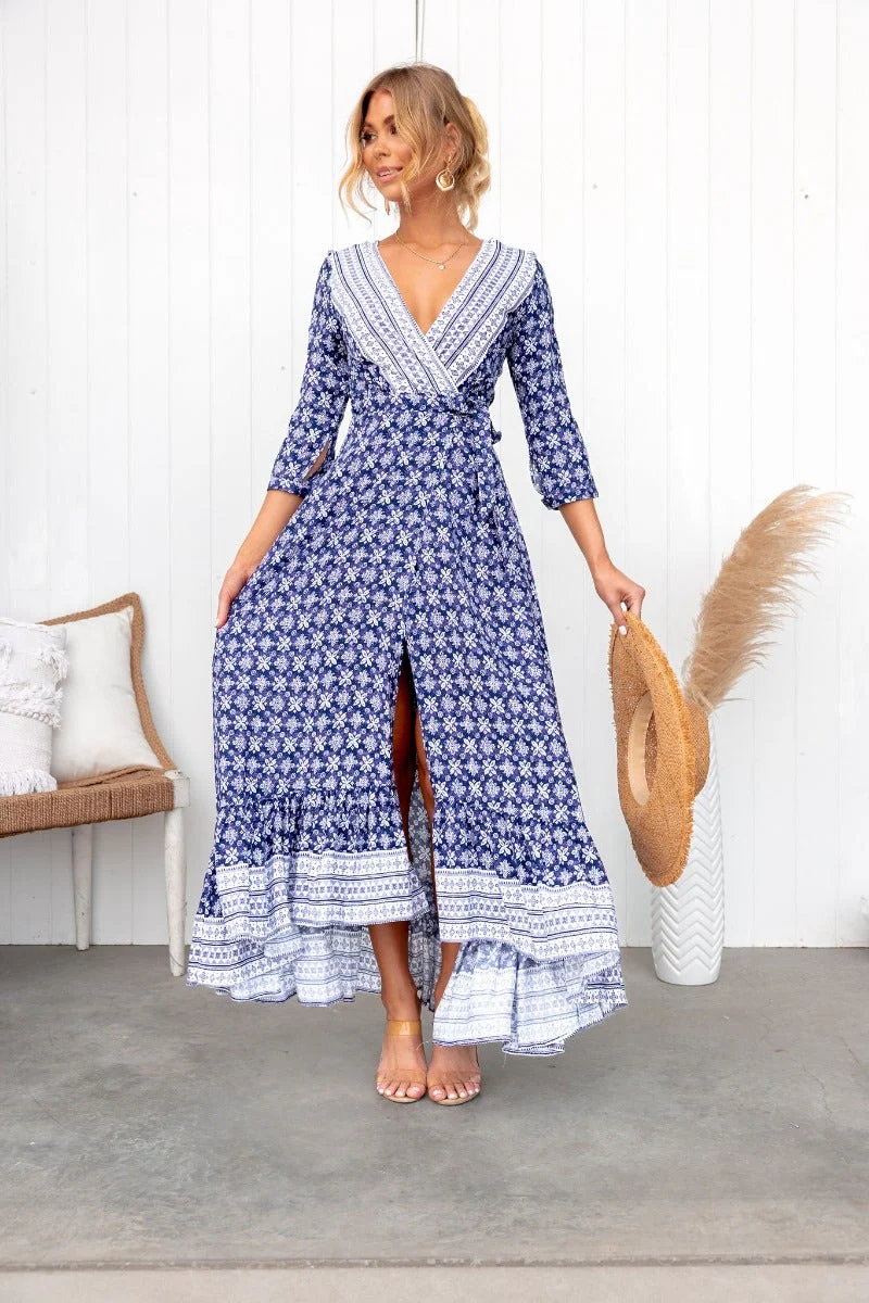 Lila Wrap Maxi Dress