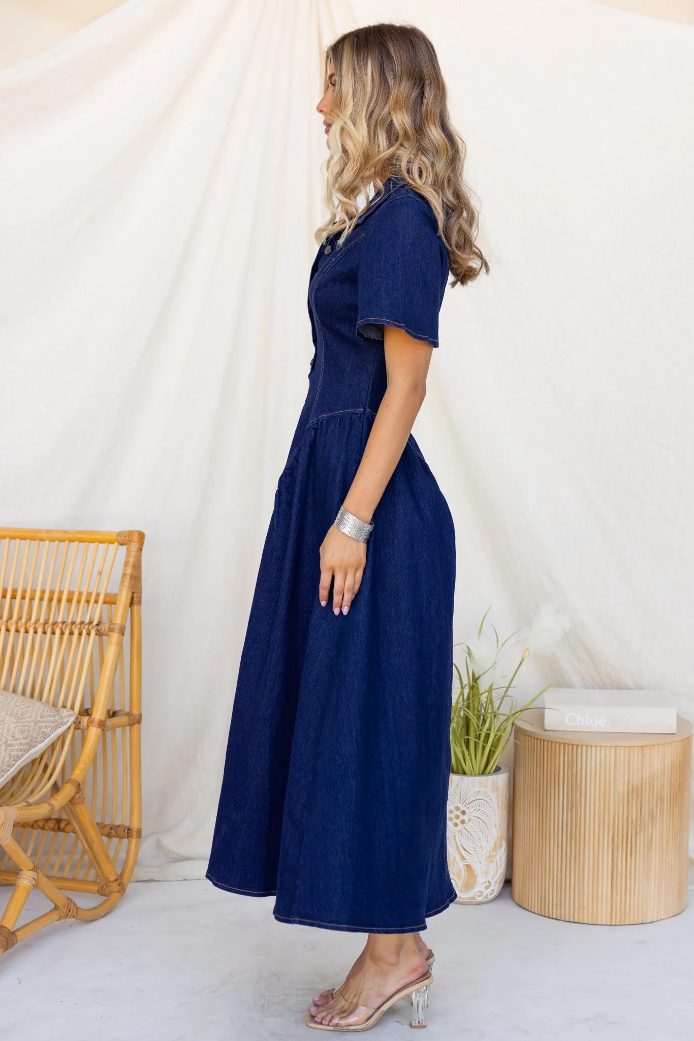 Mara Denim Maxi Dress - Image 5