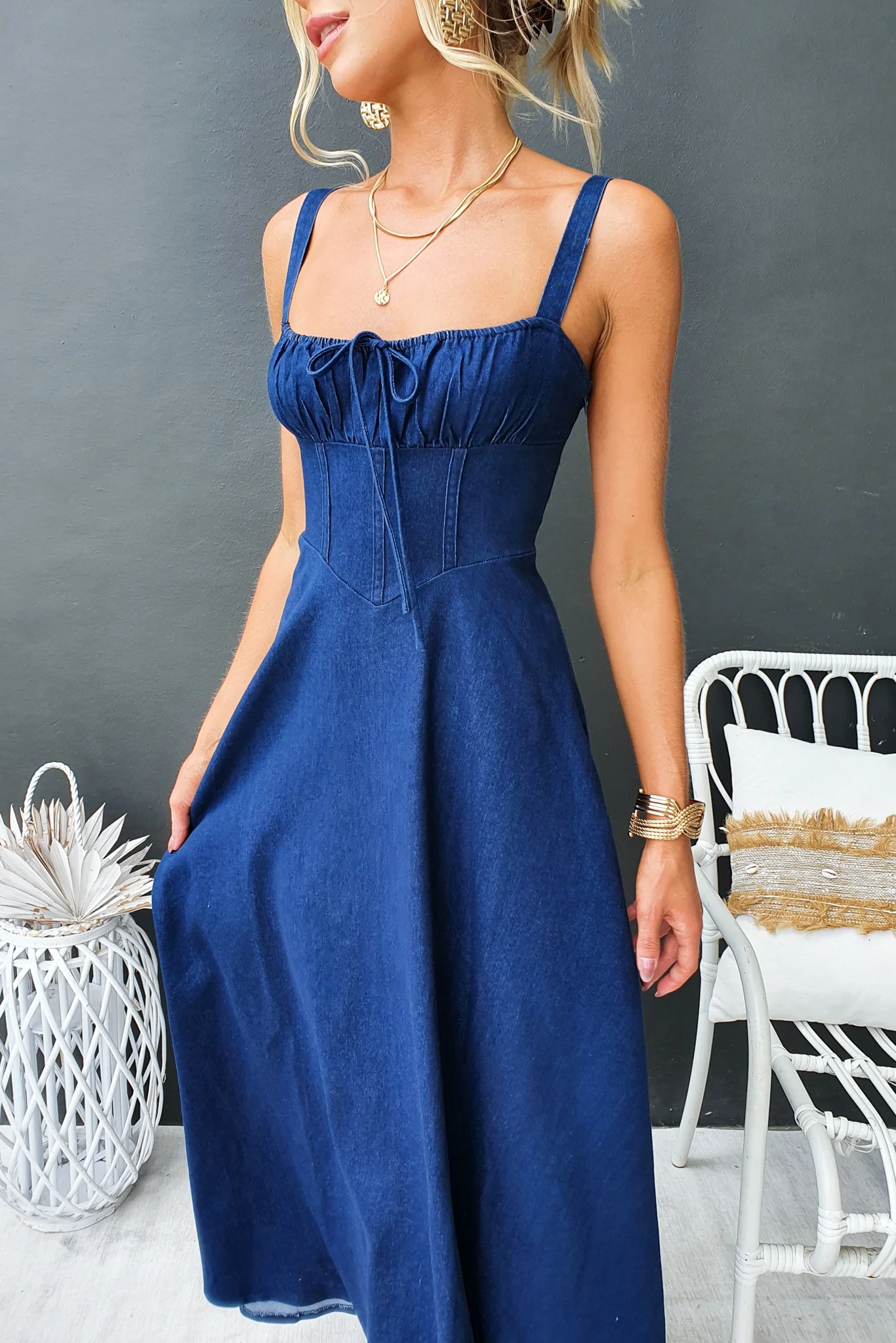 Miller Denim Maxi Dress