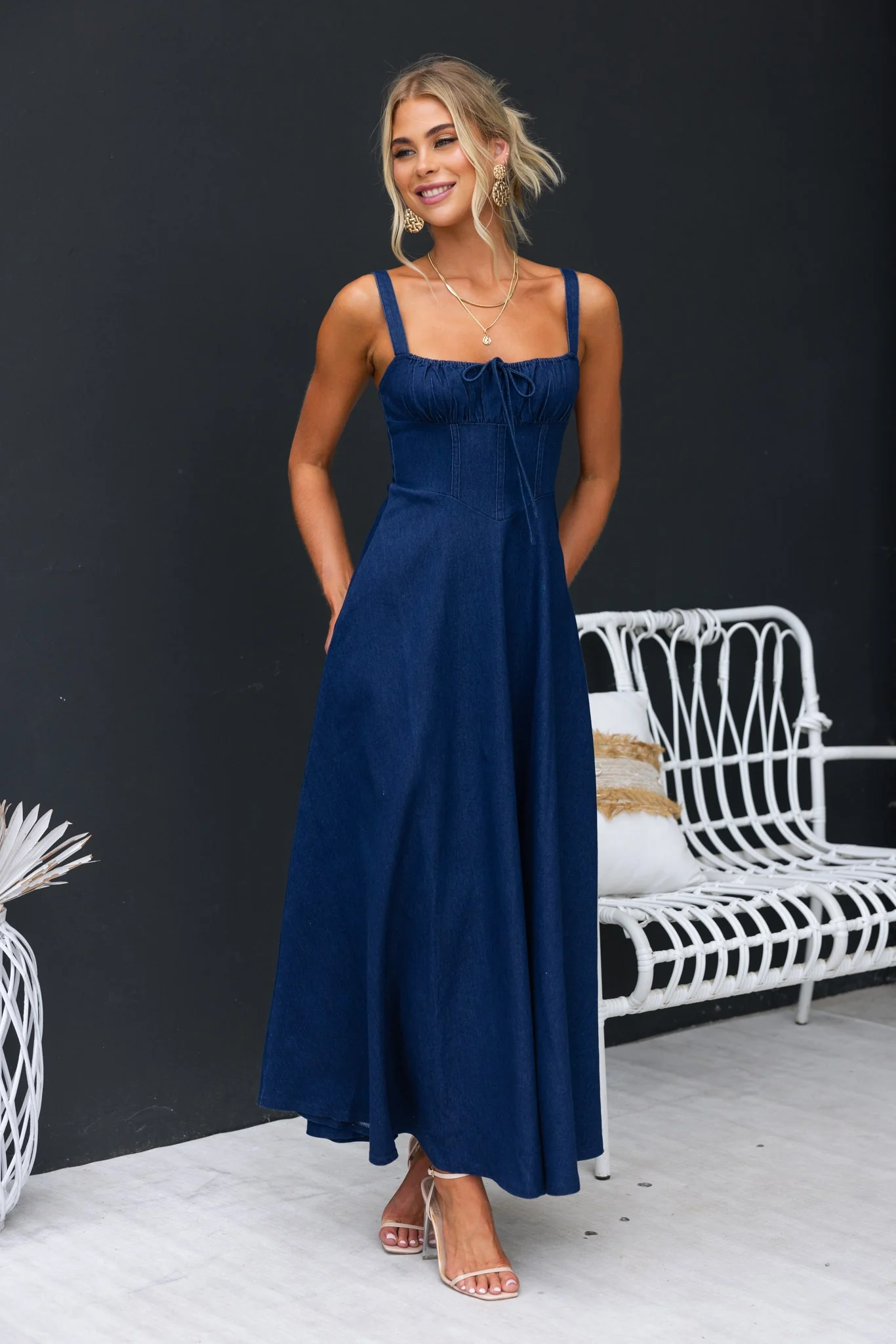 Miller Denim Maxi Dress - Image 2