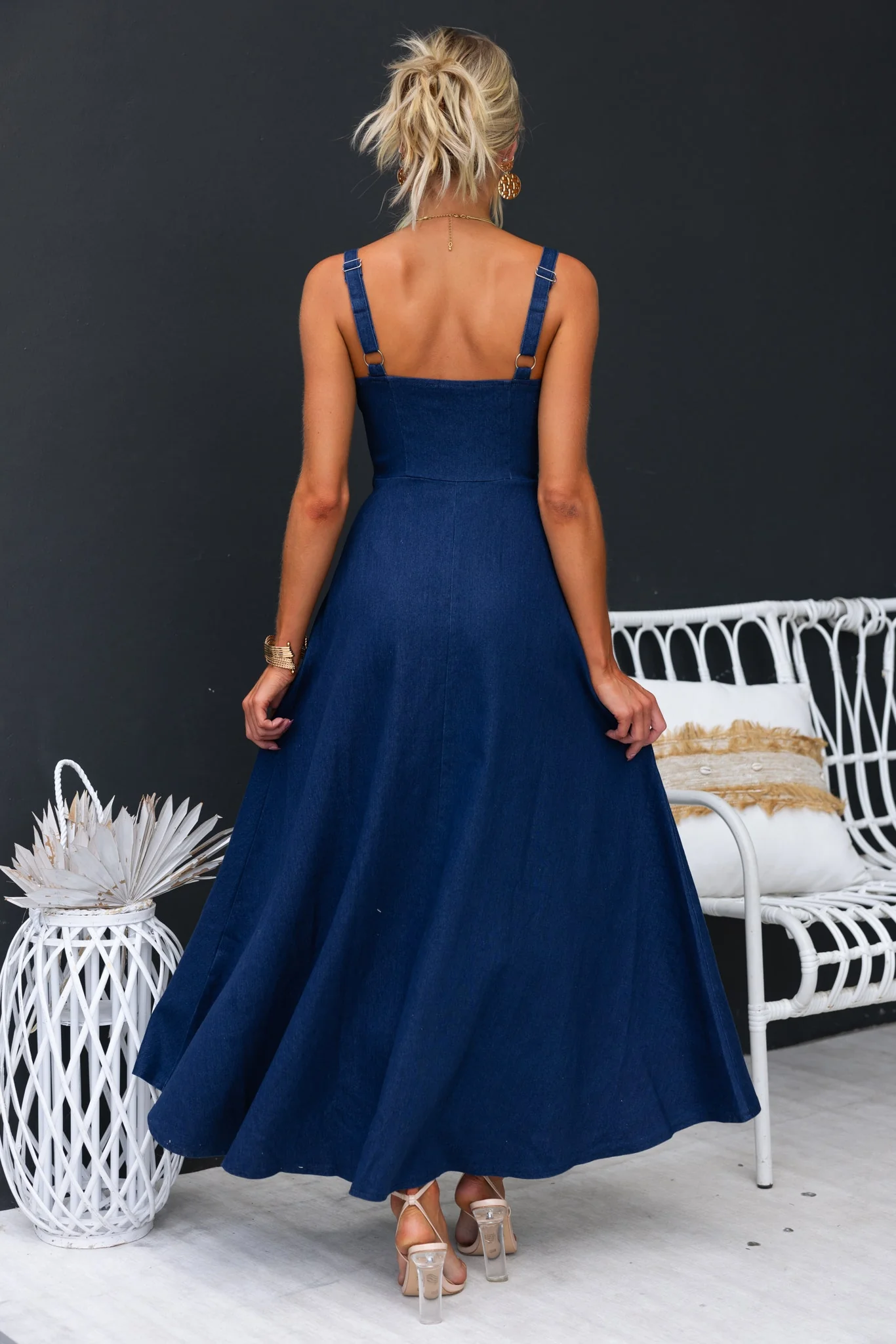Miller Denim Maxi Dress - Image 5