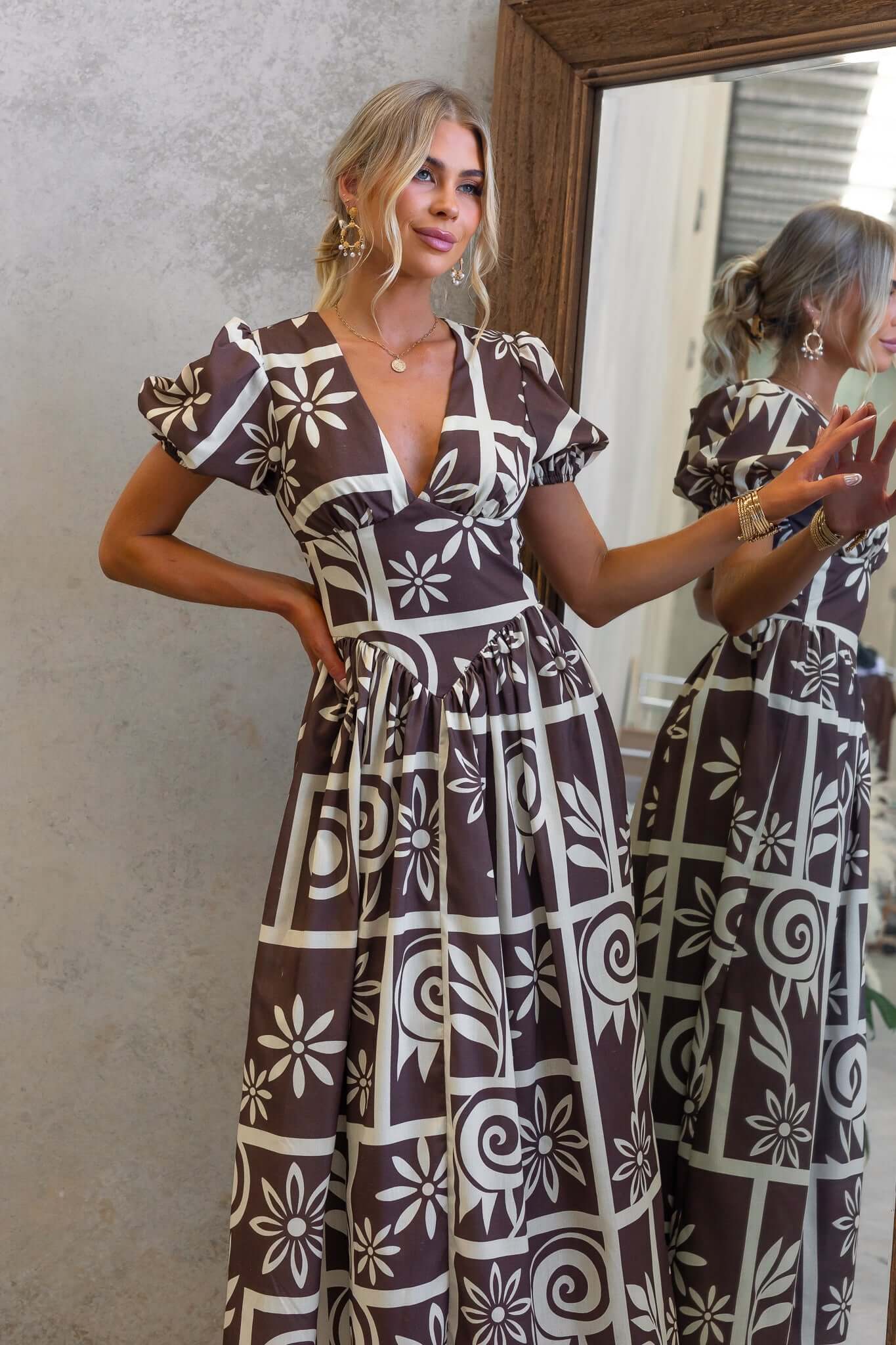 Mocha Mirage Maxi Dress - Image 2