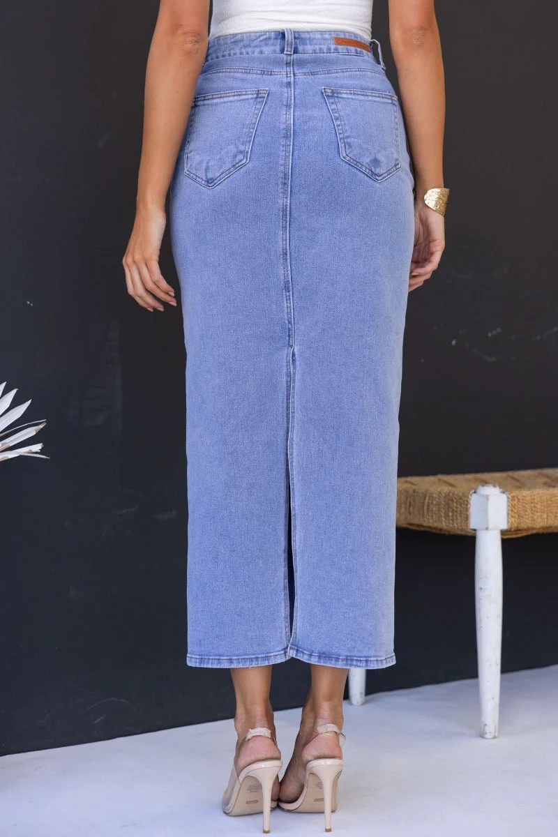 Mora Denim Midi Skirt - Image 5