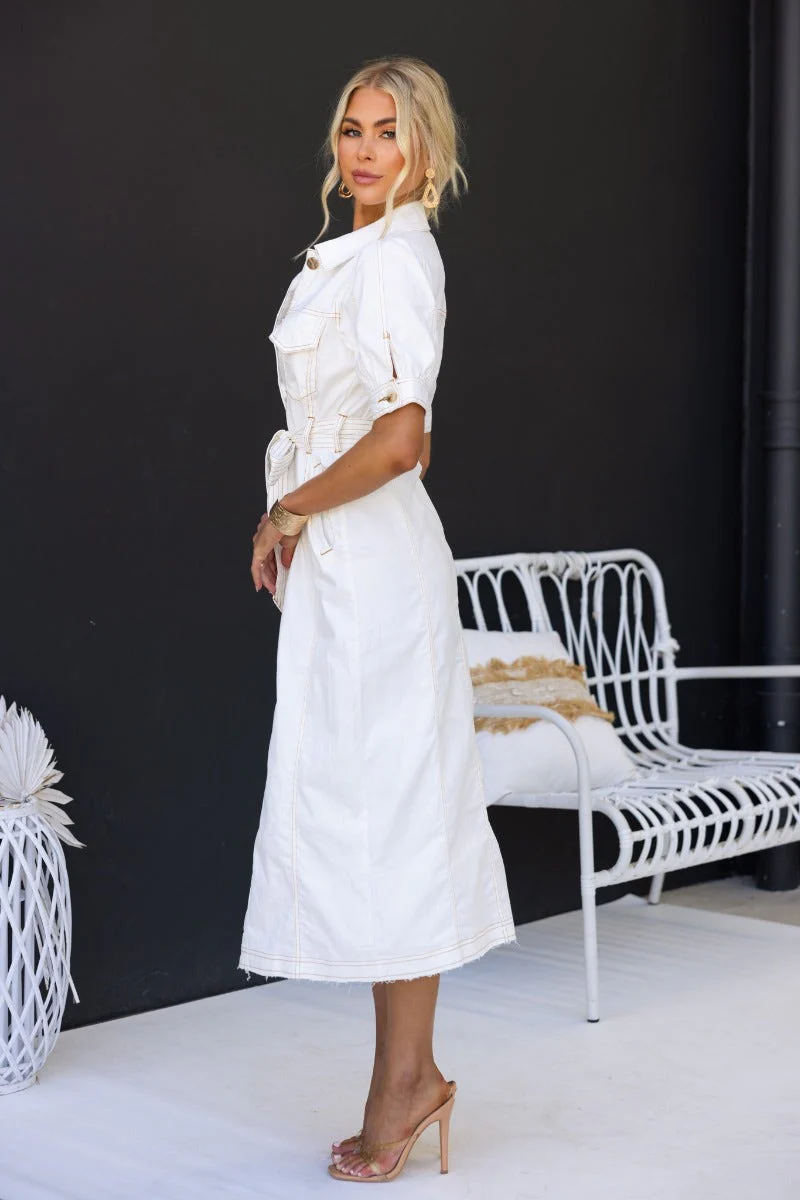 Morgan Denim Midi Dress - Image 4