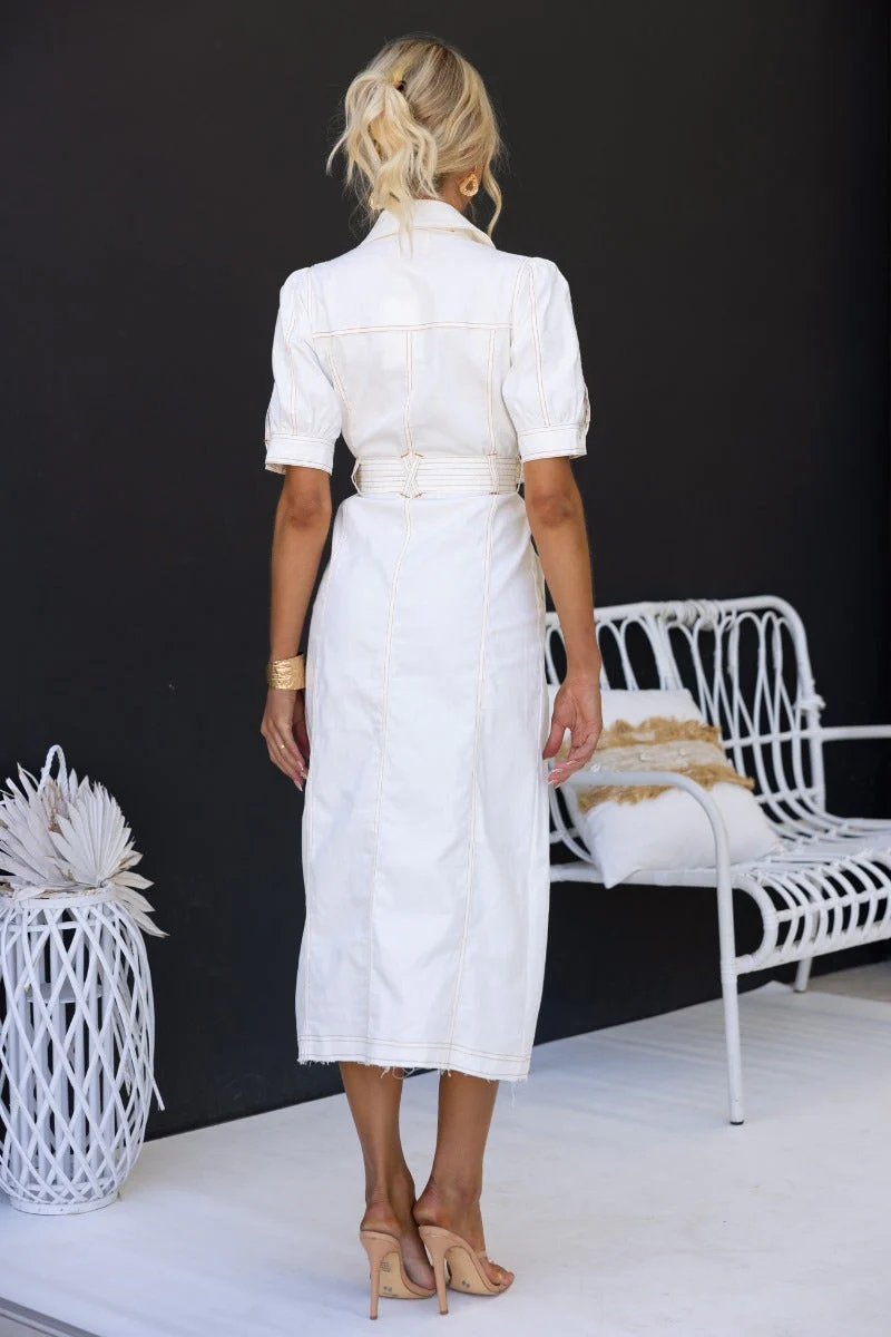 Morgan Denim Midi Dress - Image 5