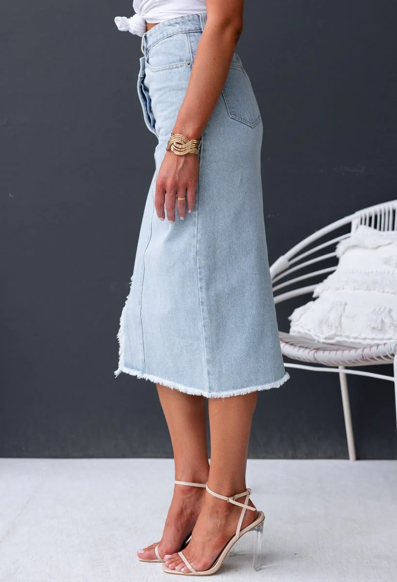 Natasha Denim Midi Skirt - Image 6