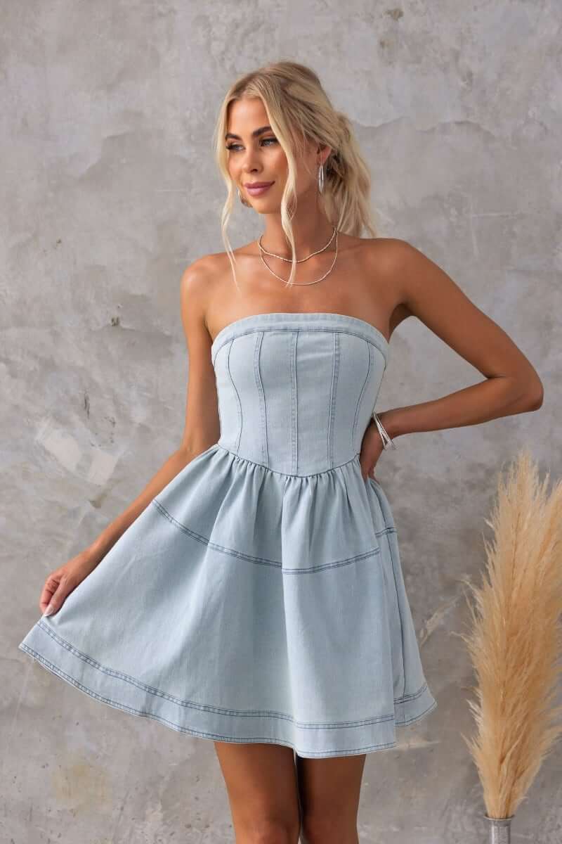 Never Again Denim Dress - Image 2