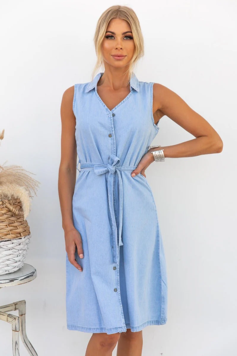 Neya Denim Dress - Image 4