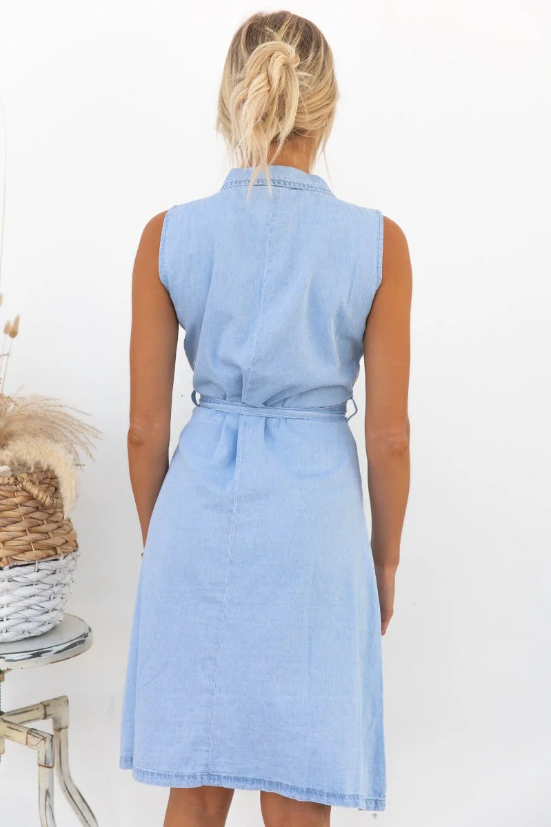 Neya Denim Dress - Image 6