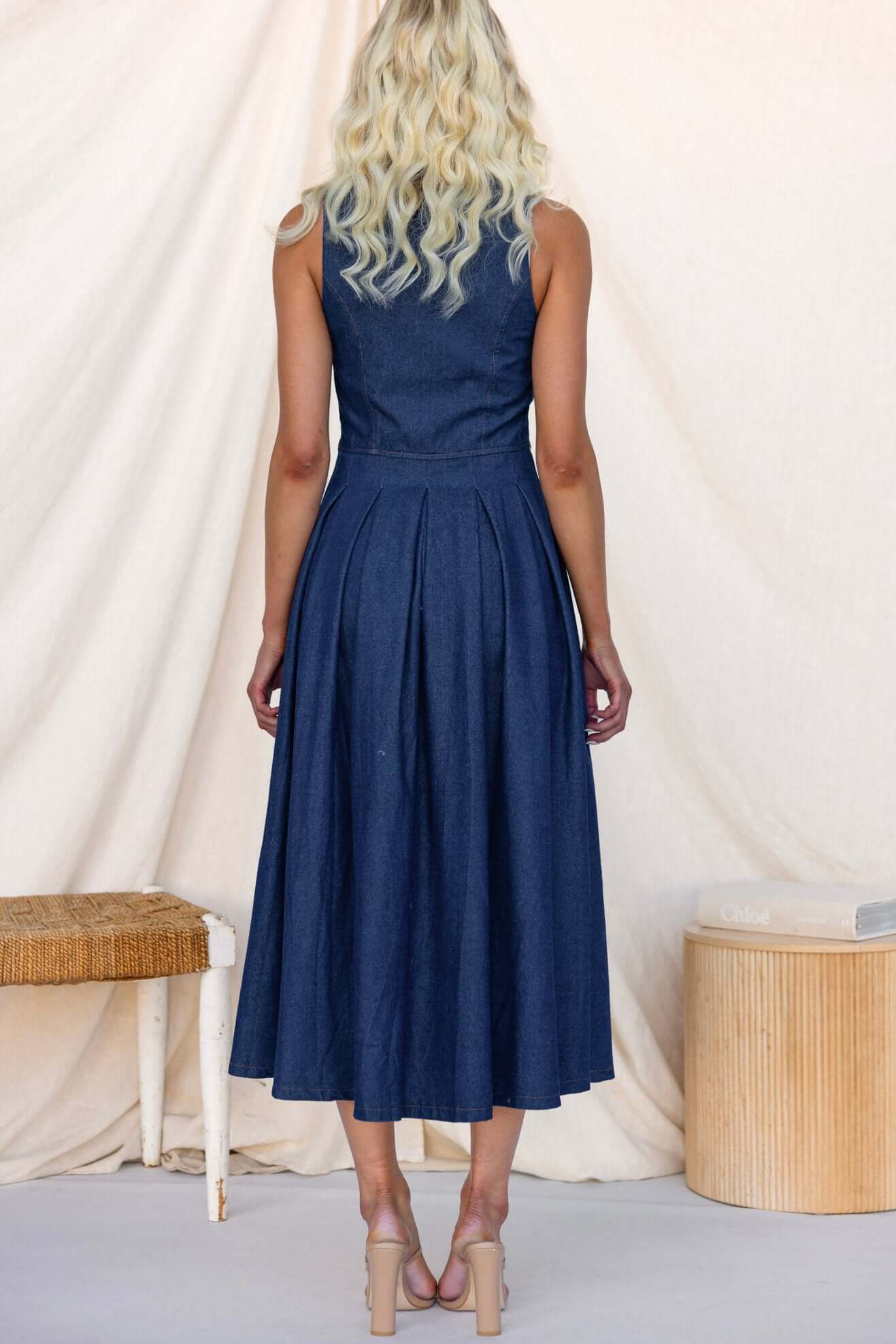 Nottie Denim Midi Dress - Image 6