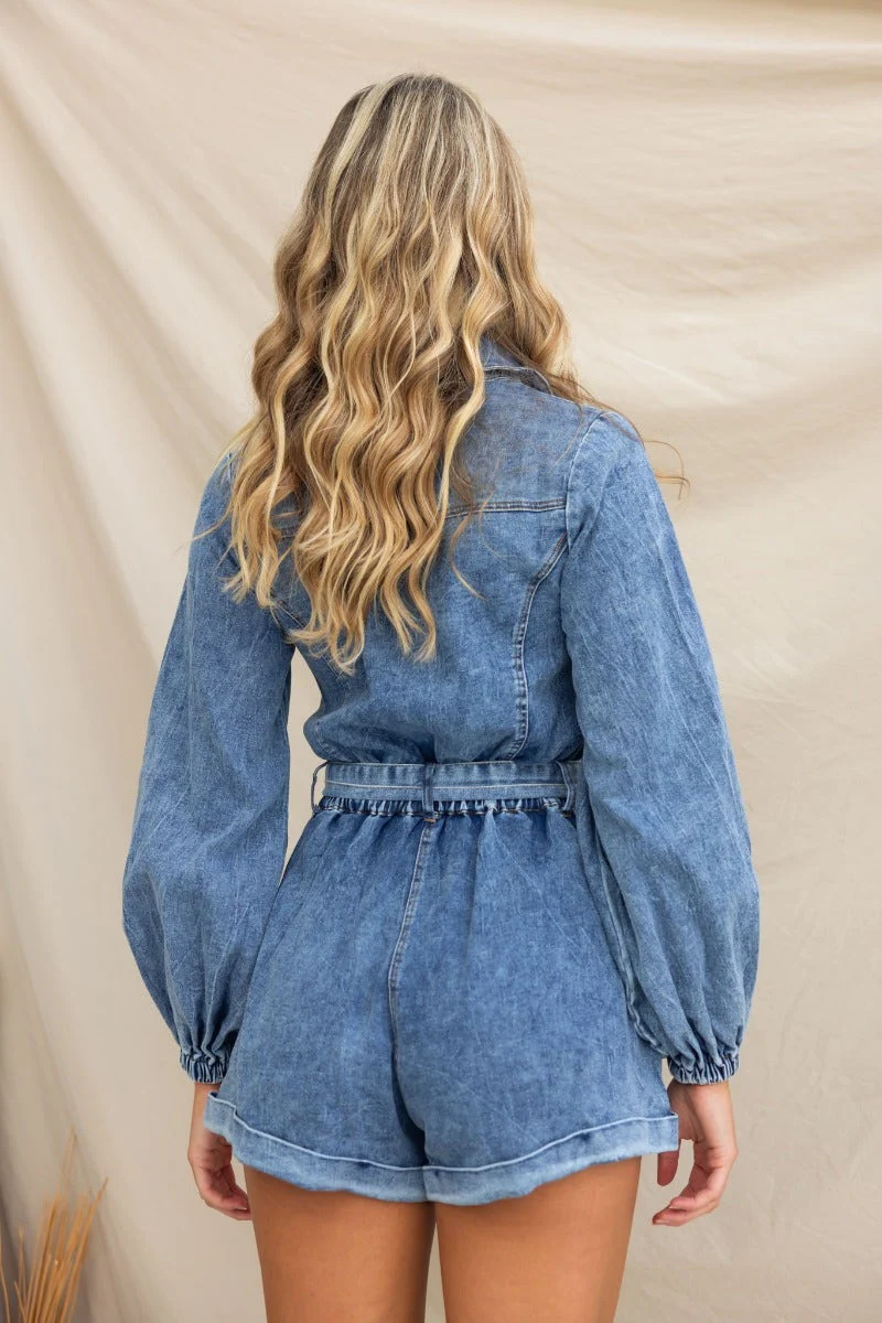 On Track Denim Playsuit - Image 6
