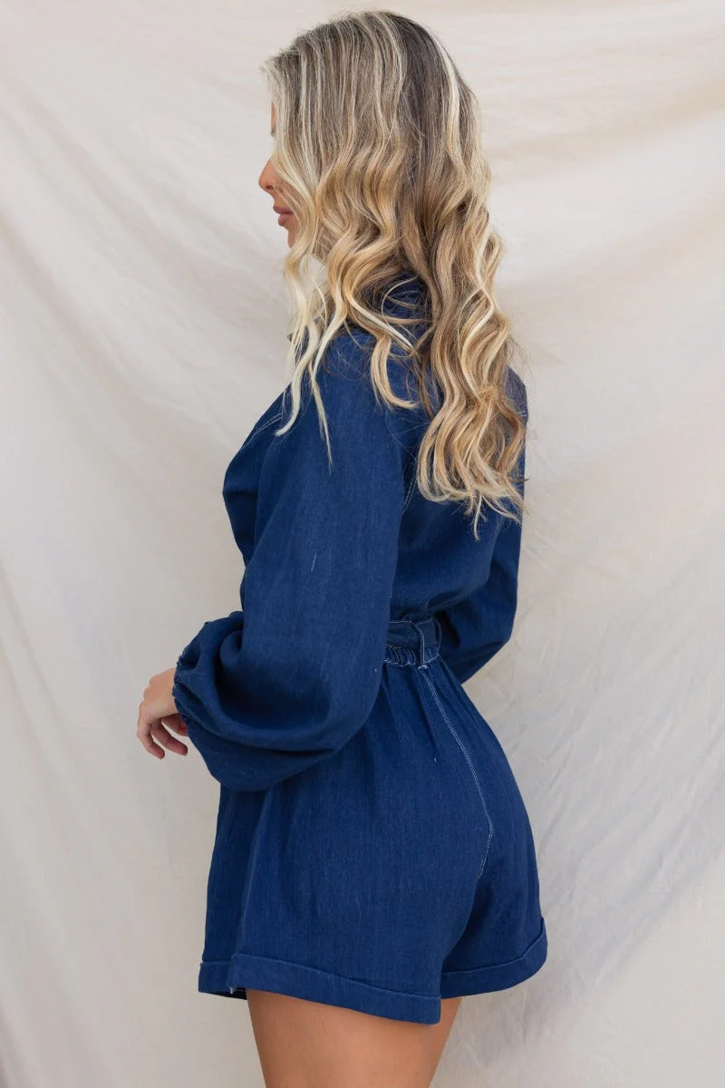On Track Denim Playsuit - Image 5