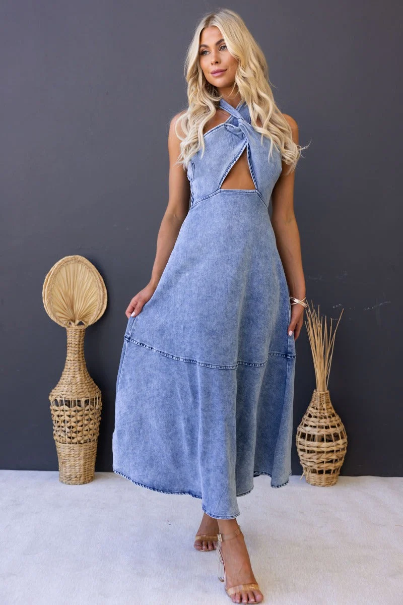 Osian Denim Midi Dress