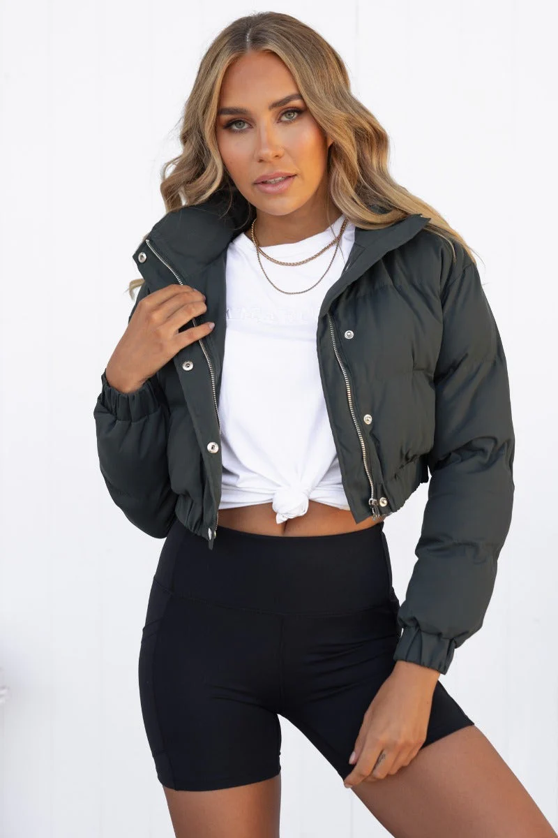 Over The Top Crop Puffer Jacket - Image 3