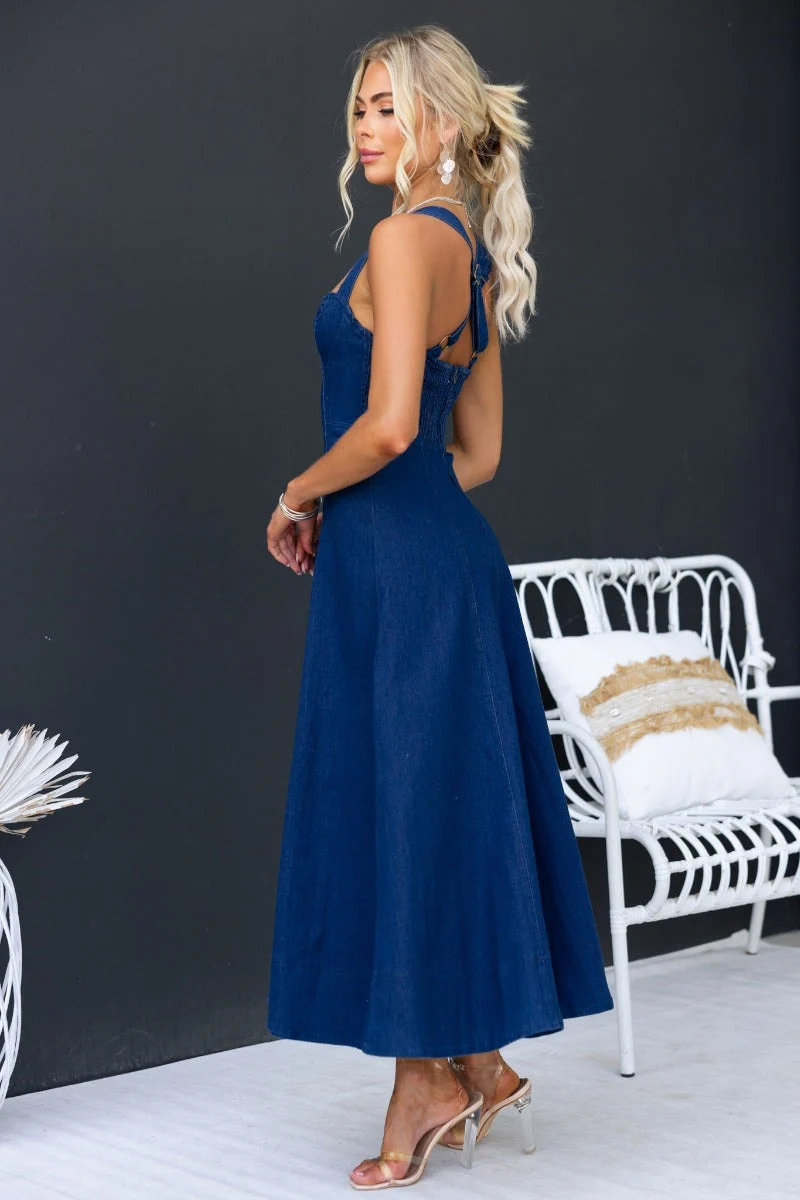 Pallara Denim Midi Dress - Image 4