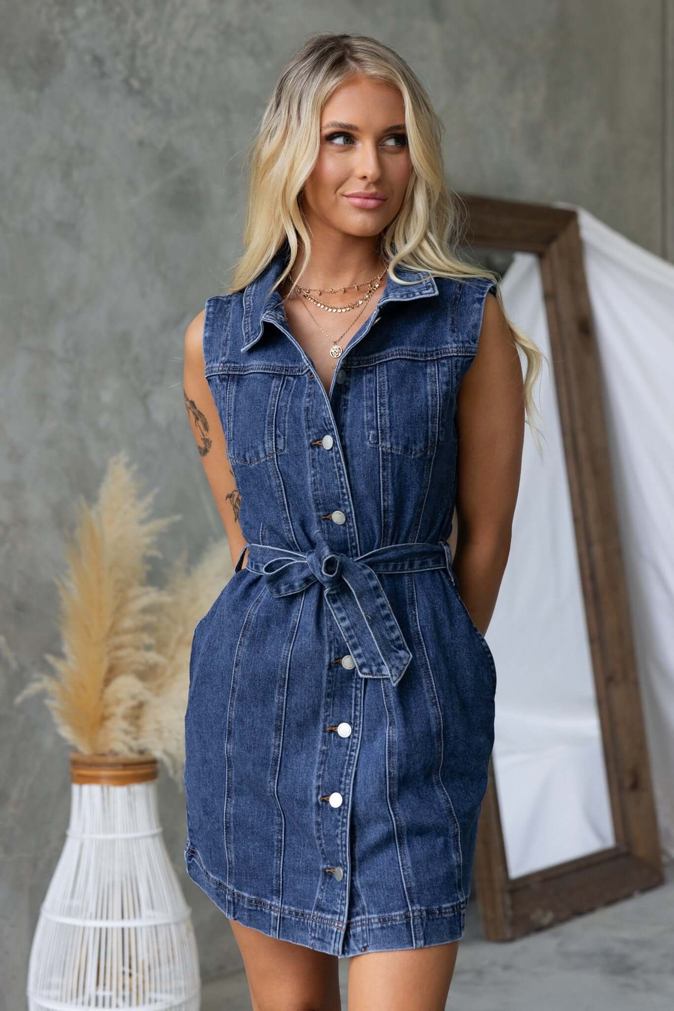 Pokey Denim Dress - Image 3