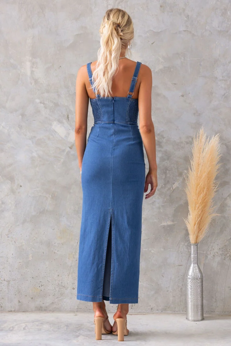 Post Denim Maxi Dress - Image 5