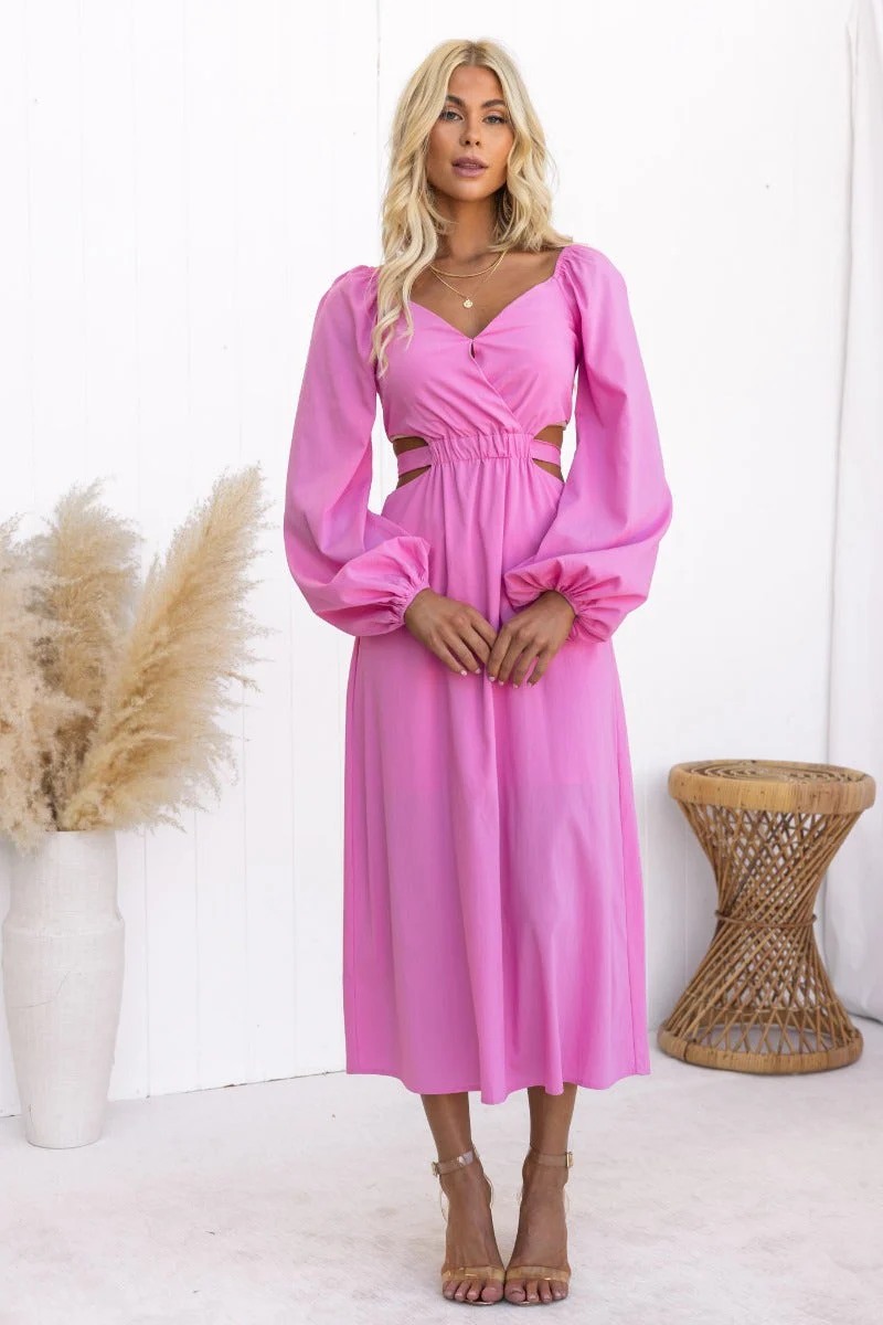 Pretty In Pink Midi Dress - Image 3