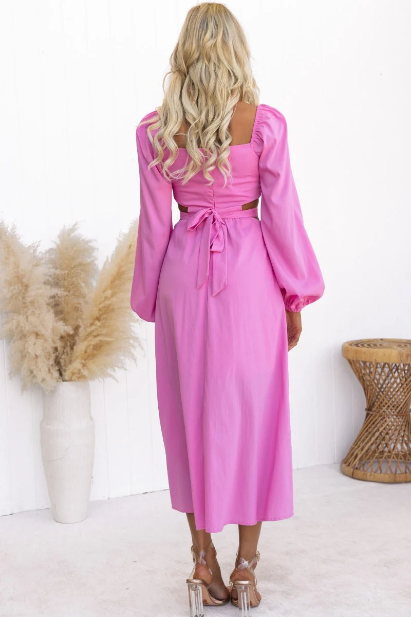 Pretty In Pink Midi Dress - Image 5