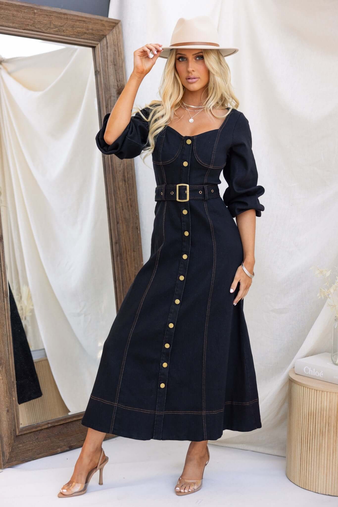 Rome Denim Maxi Dress - Image 2