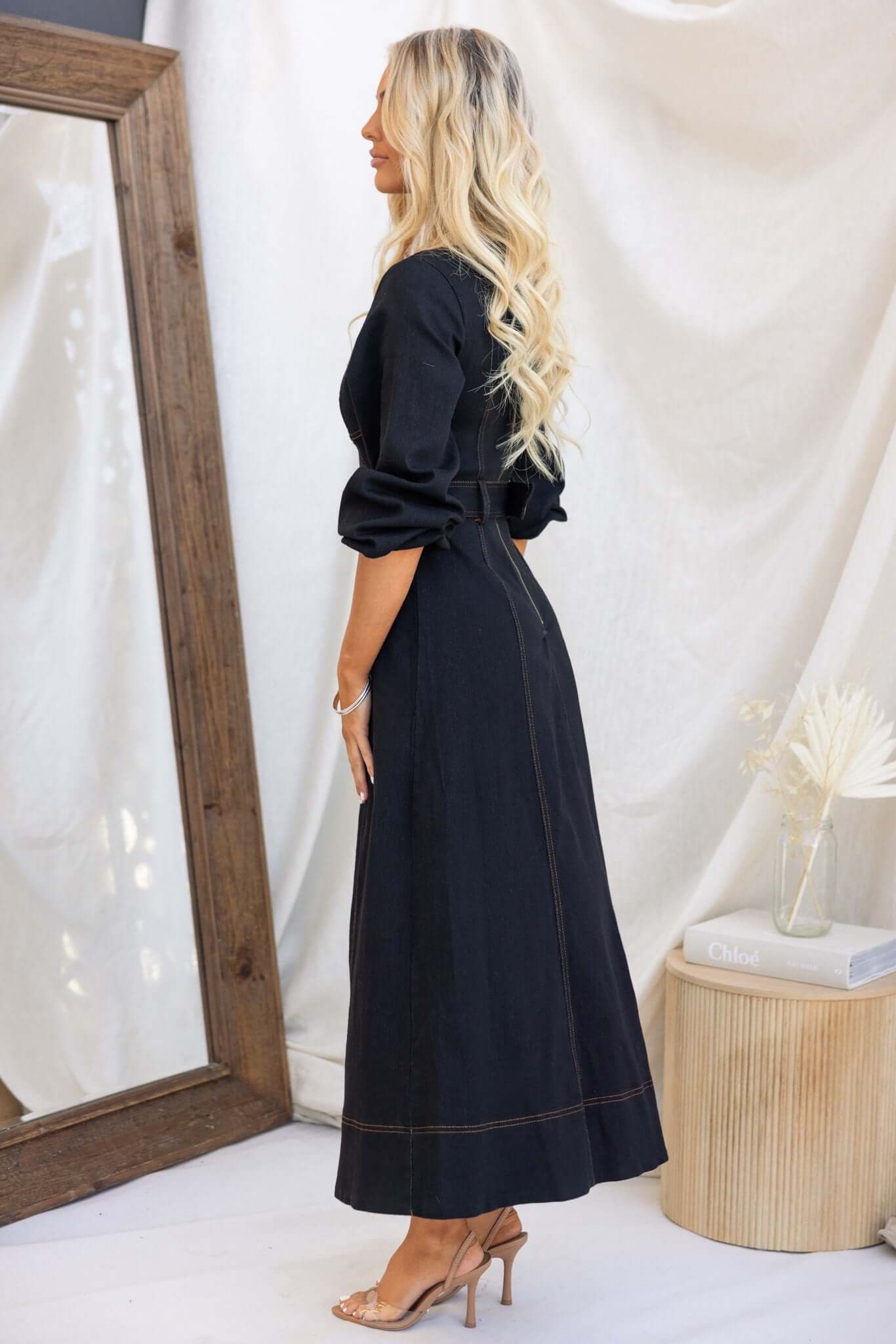 Rome Denim Maxi Dress - Image 4