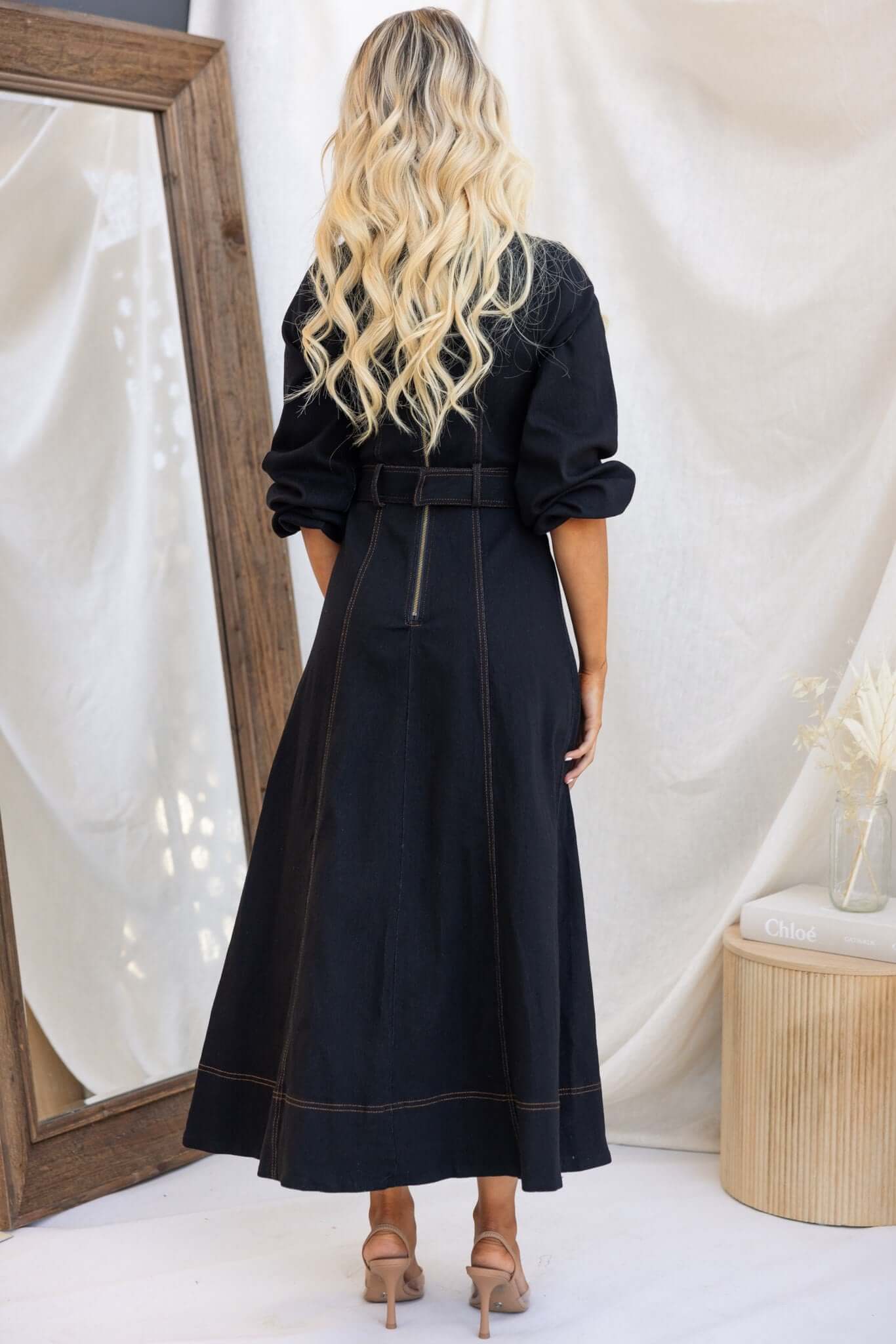 Rome Denim Maxi Dress - Image 5