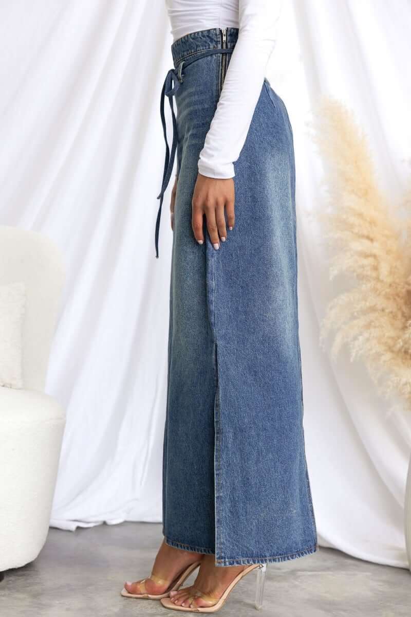 Romina Denim Maxi Skirt - Image 5