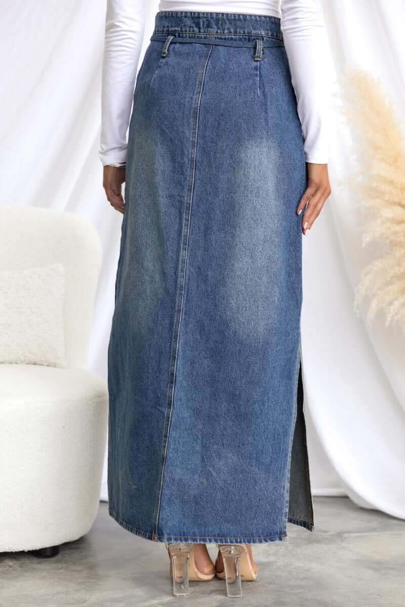 Romina Denim Maxi Skirt - Image 6