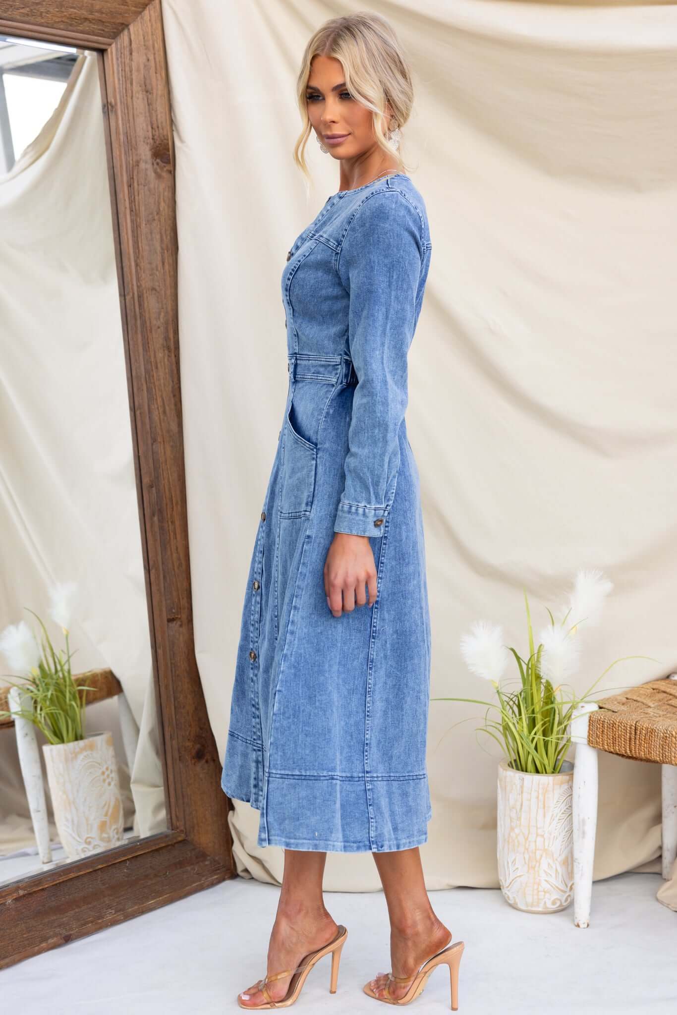 Sharlo Denim Midi Dress - Image 5