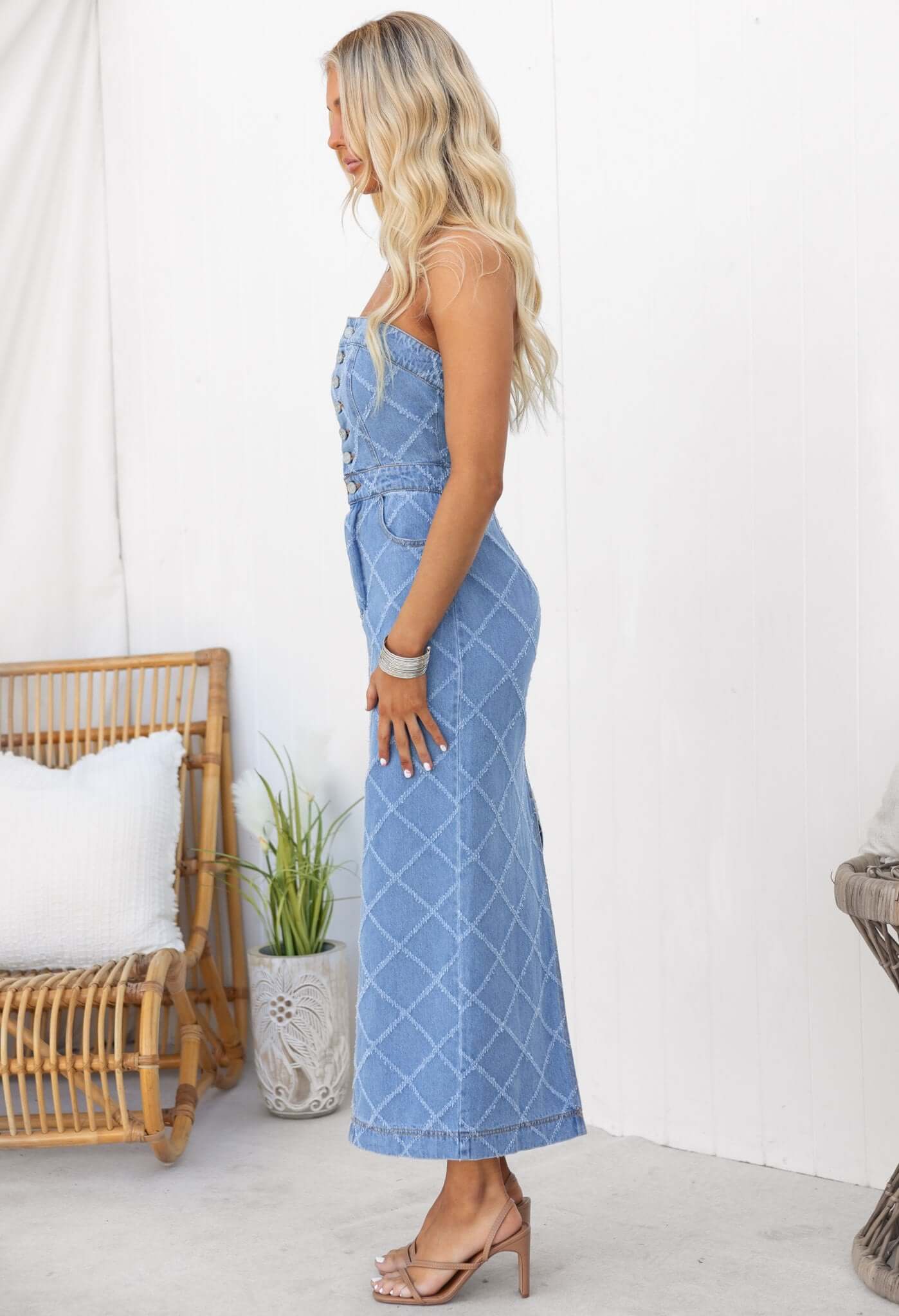 Shimma Denim Maxi Dress - Image 4