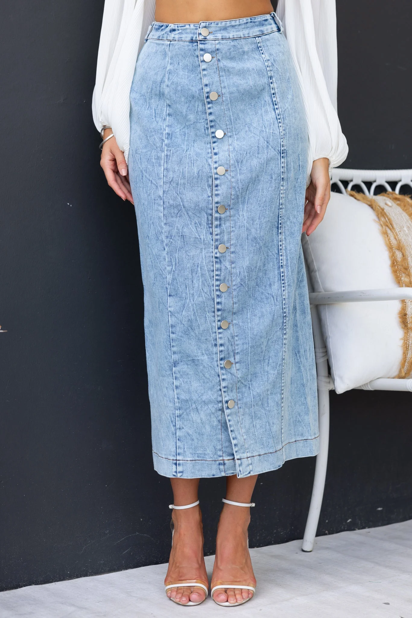 Sofia Denim Midi Skirt - Image 3