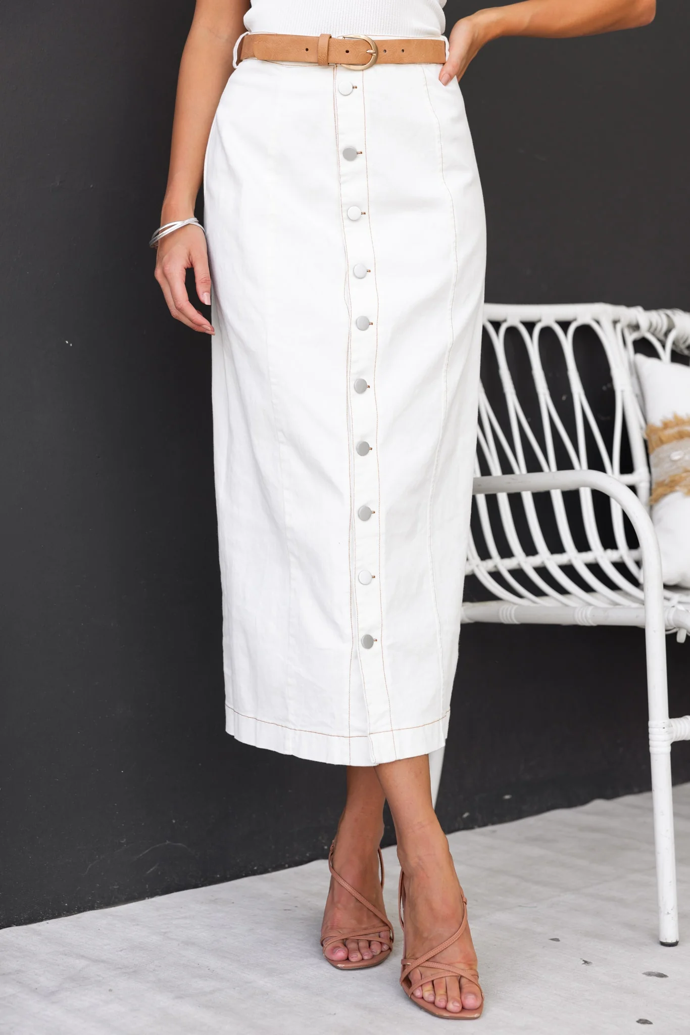 Sofia Denim Midi Skirt