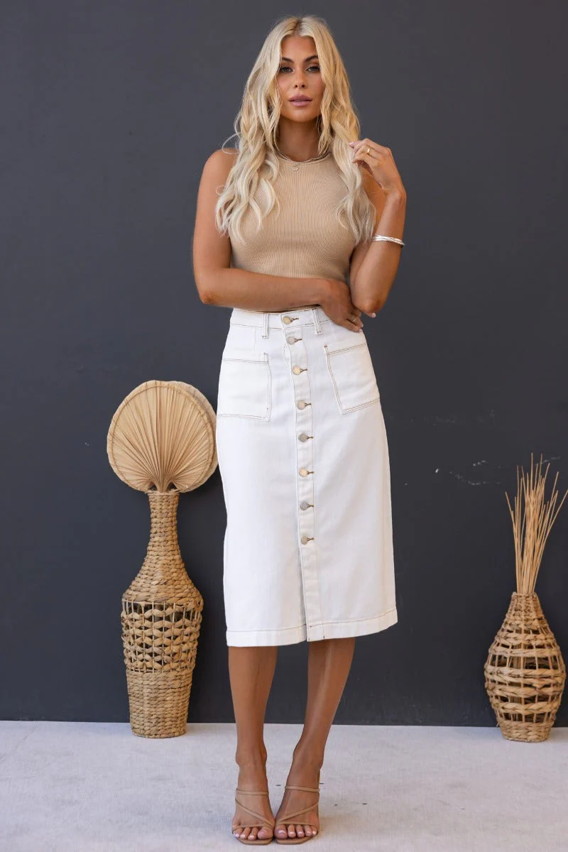 Soma Denim Midi Skirt - Image 3