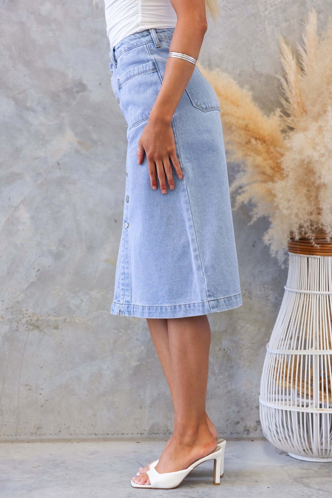Soma Denim Midi Skirt - Image 6