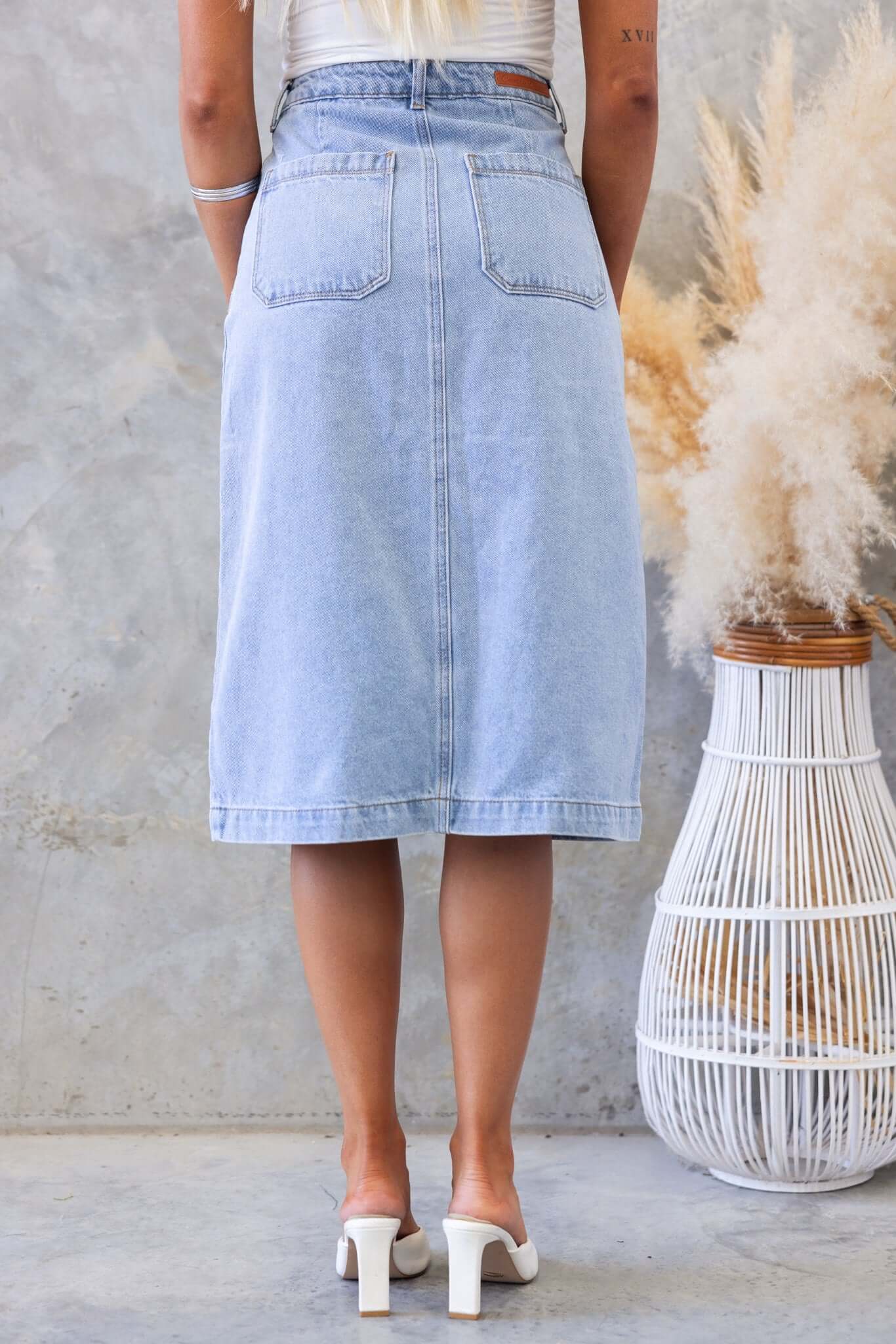 Soma Denim Midi Skirt - Image 7