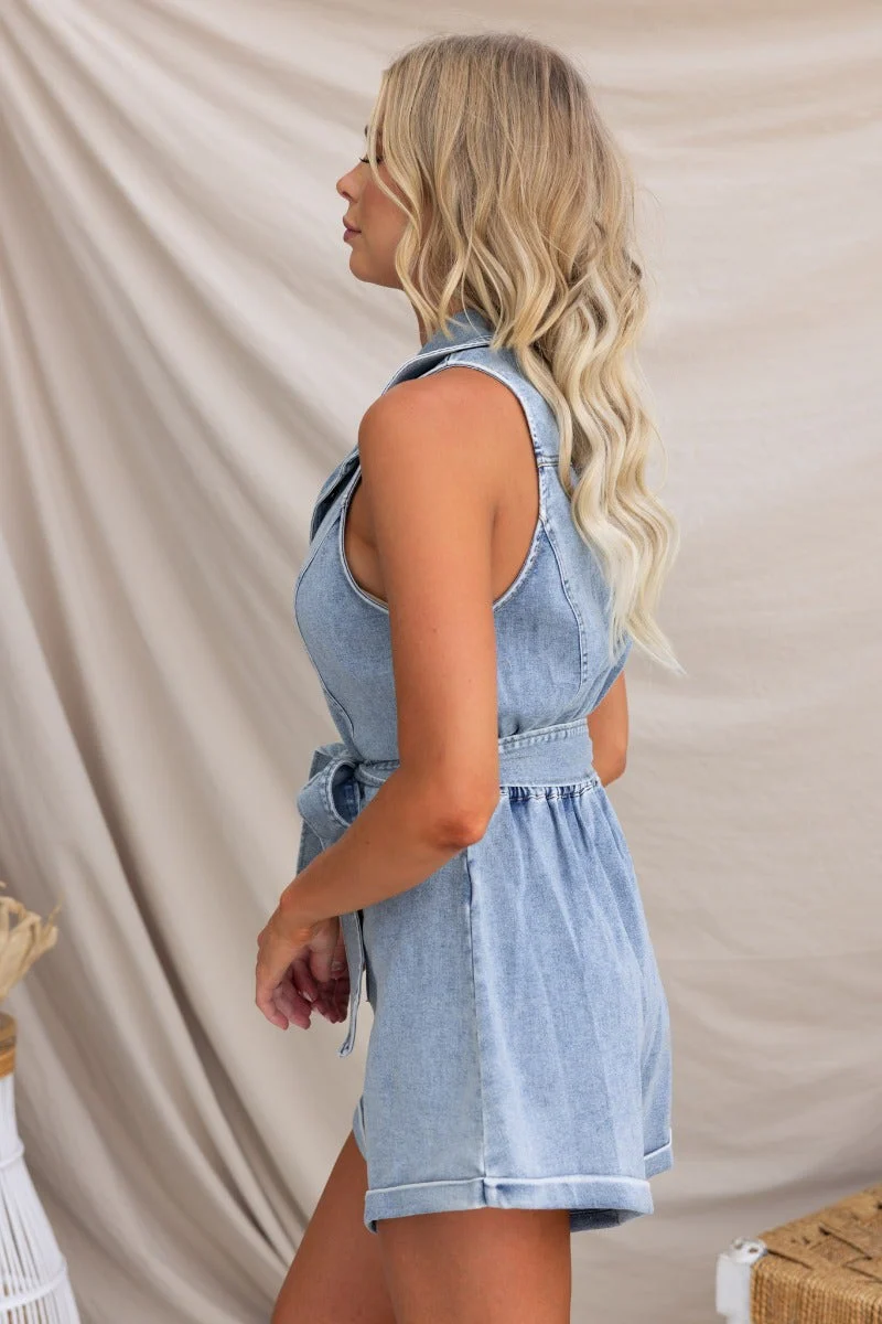 Sopha Denim Playsuit - Image 5