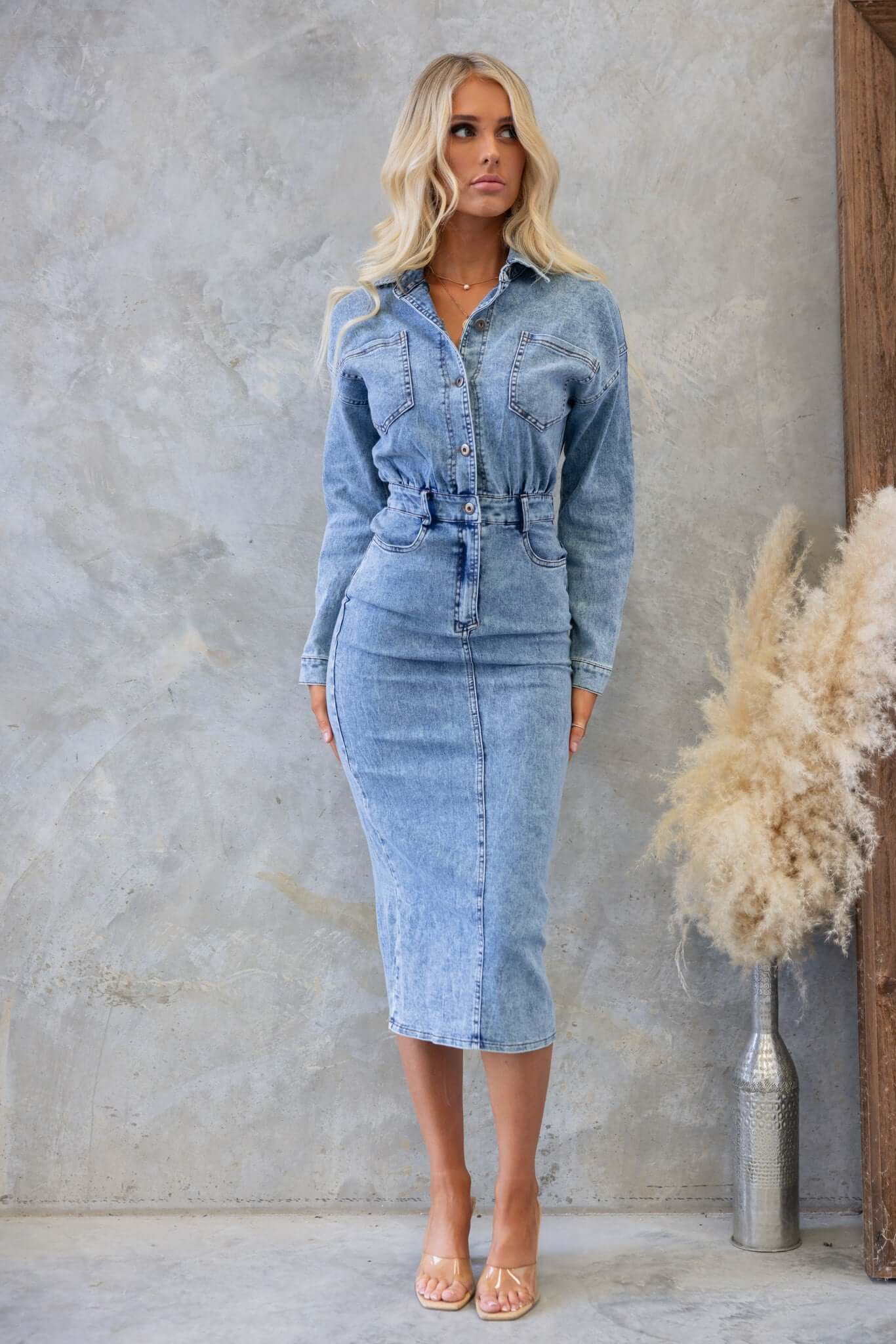 Stamford Denim Midi Dress - Image 3