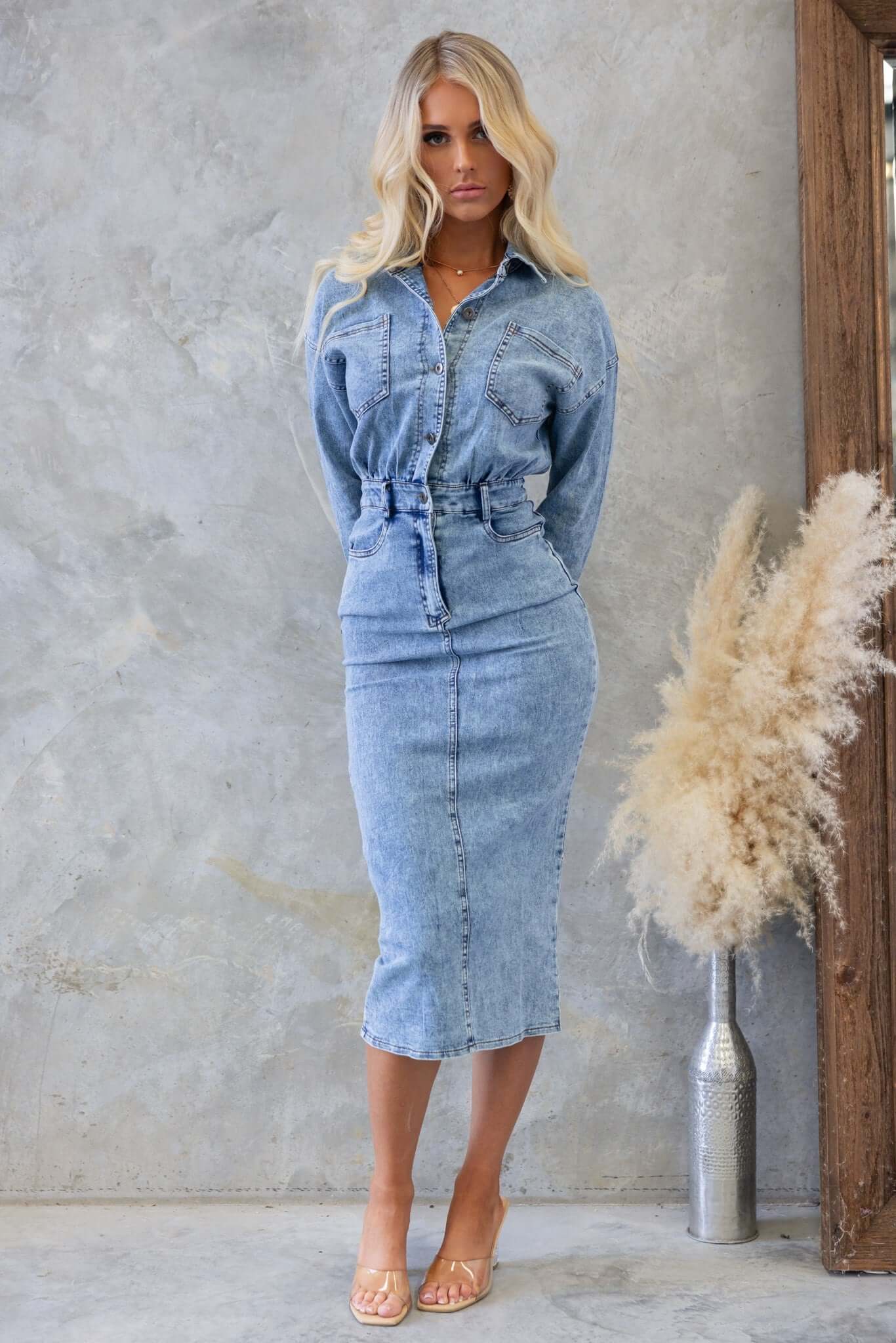 Stamford Denim Midi Dress - Image 4