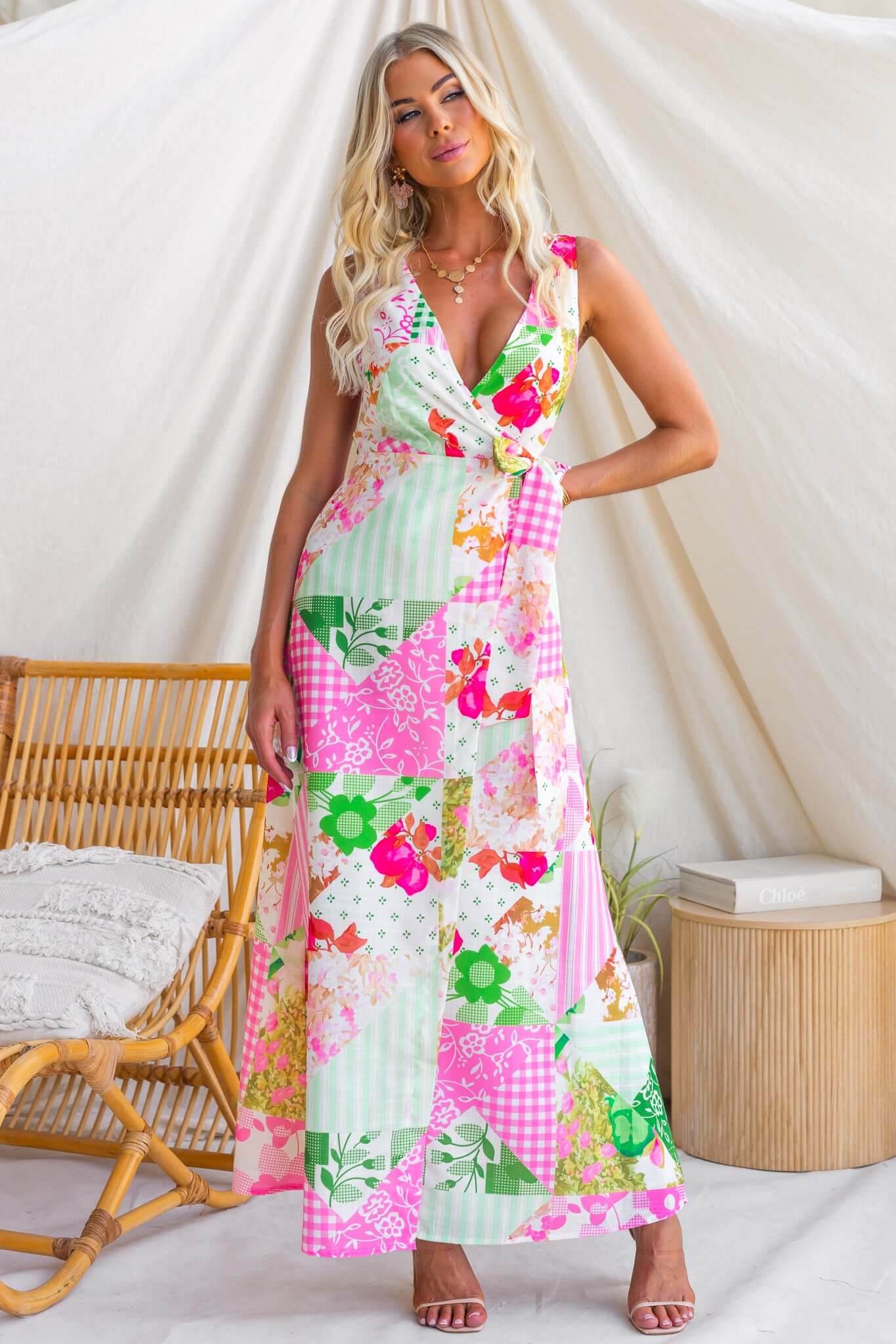 Sugar Static Wrap Maxi Dress - Image 3