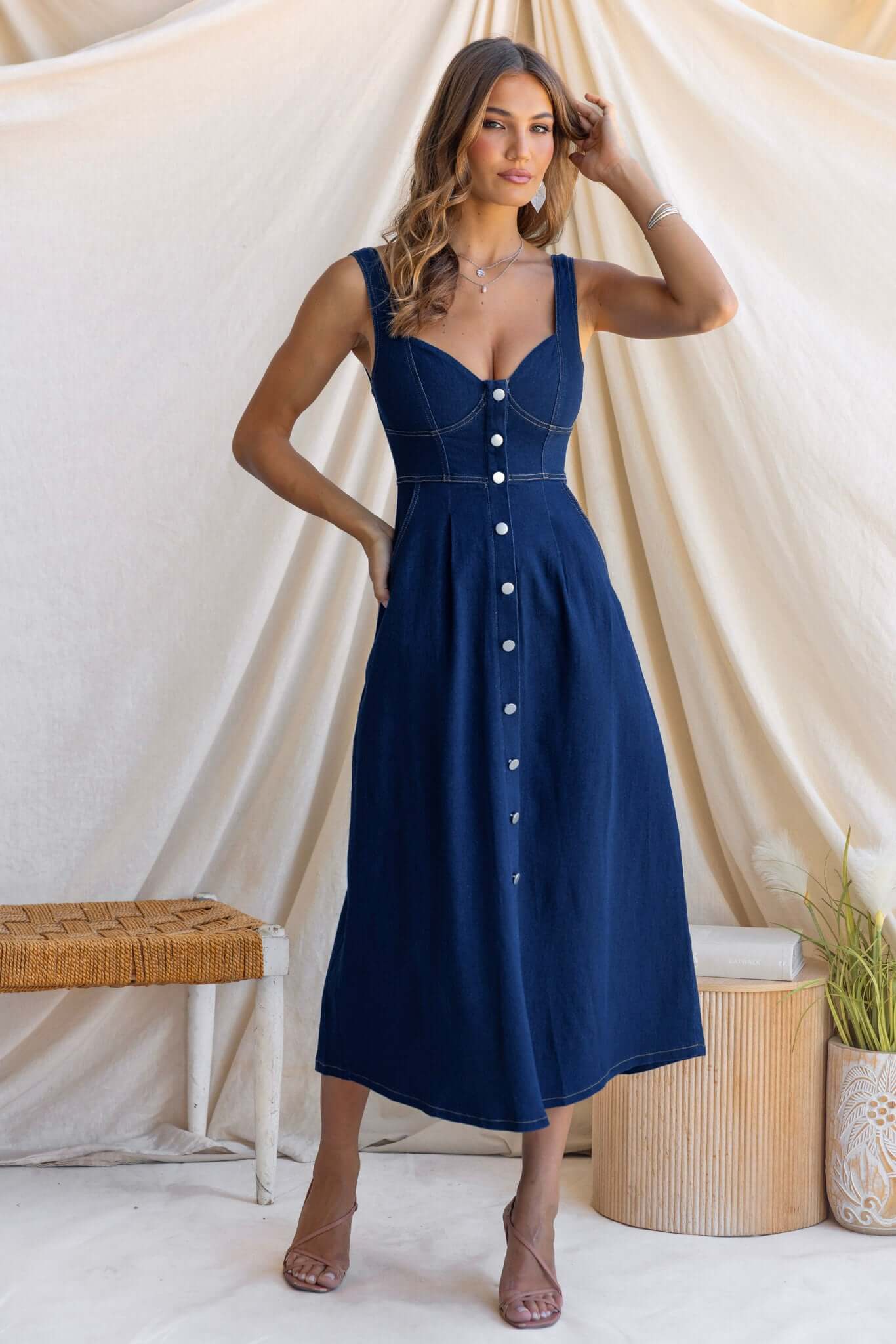 Tailey Denim Midi Dress - Image 3